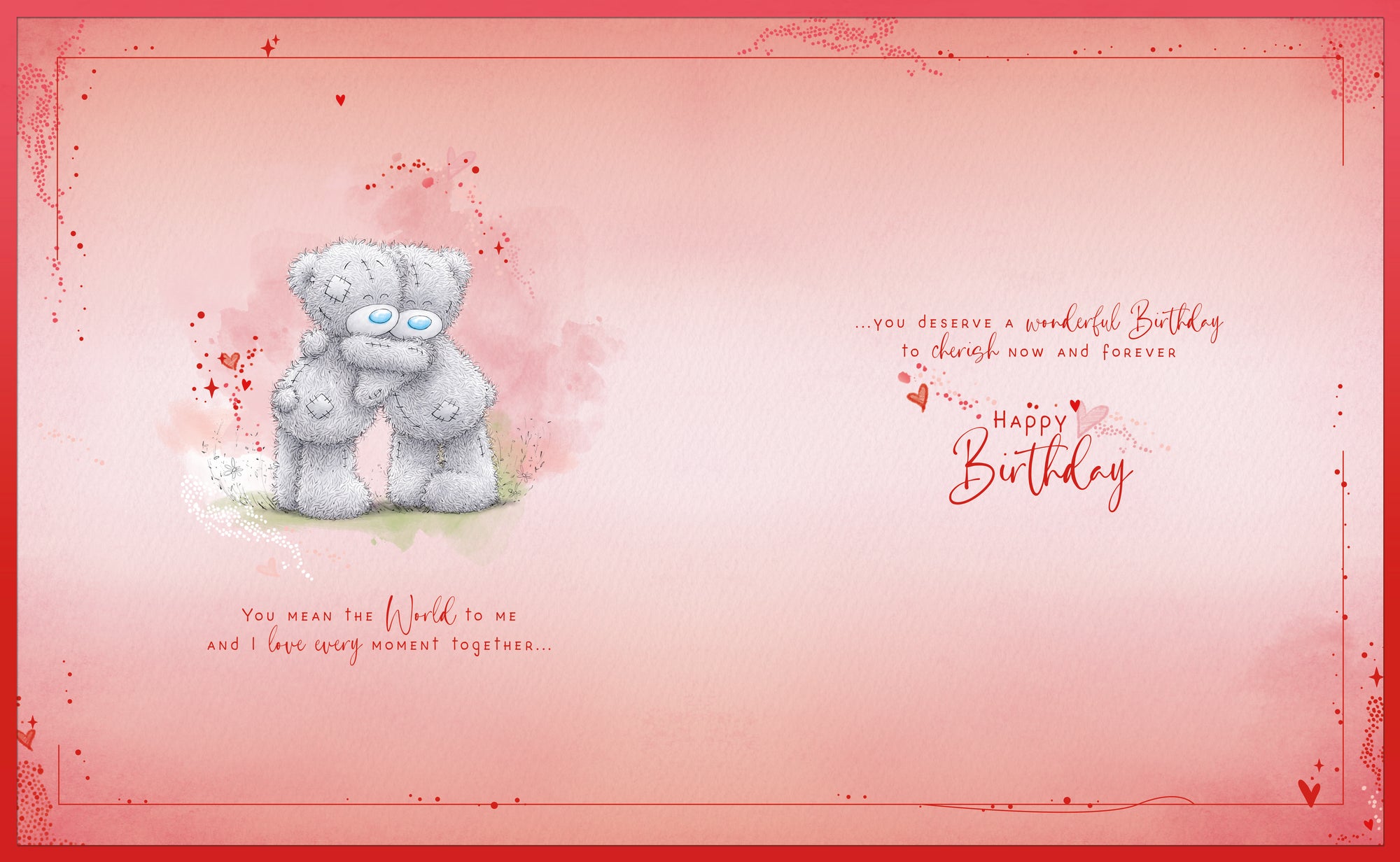 Me to You Tatty Teddy Luxury Boxed Birthday Greeting Card To The One I Love Bears On A Swing 8x10ins