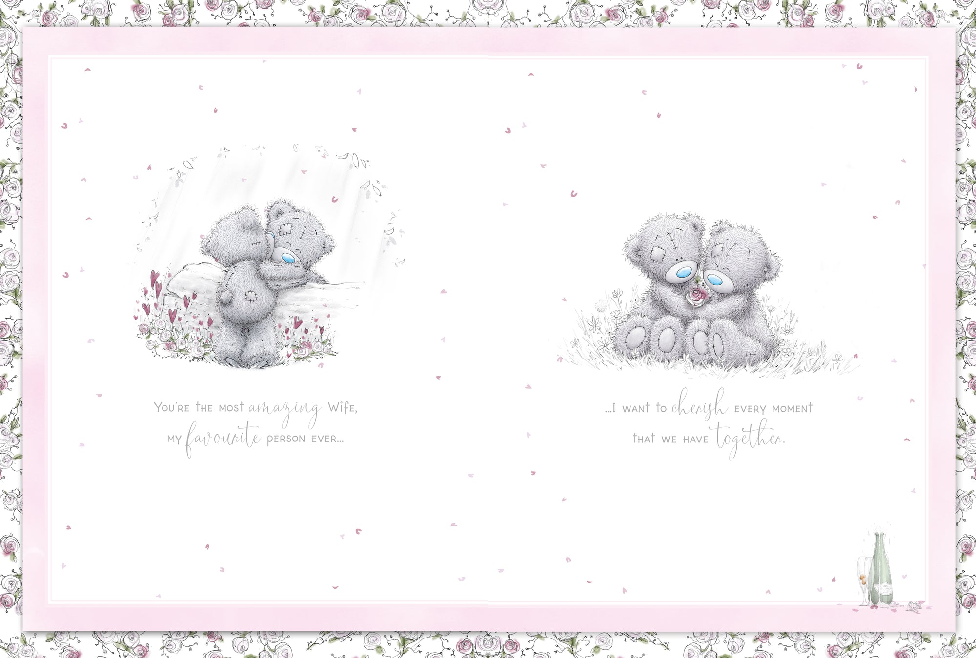 Me to You Tatty Teddy 'Beautiful Wife' Luxury Boxed Handmade Wedding Anniversary Card - Official Collection
