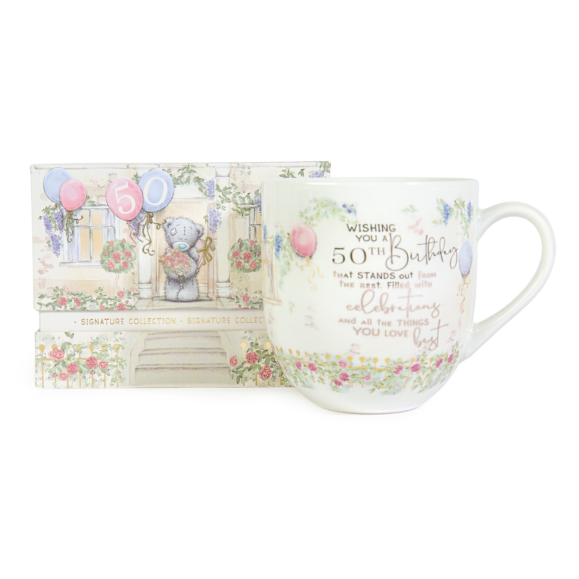 Me to You Tatty Teddy Luxury Bone China Mug In Satin-Lined Box 50th Birthday Gift