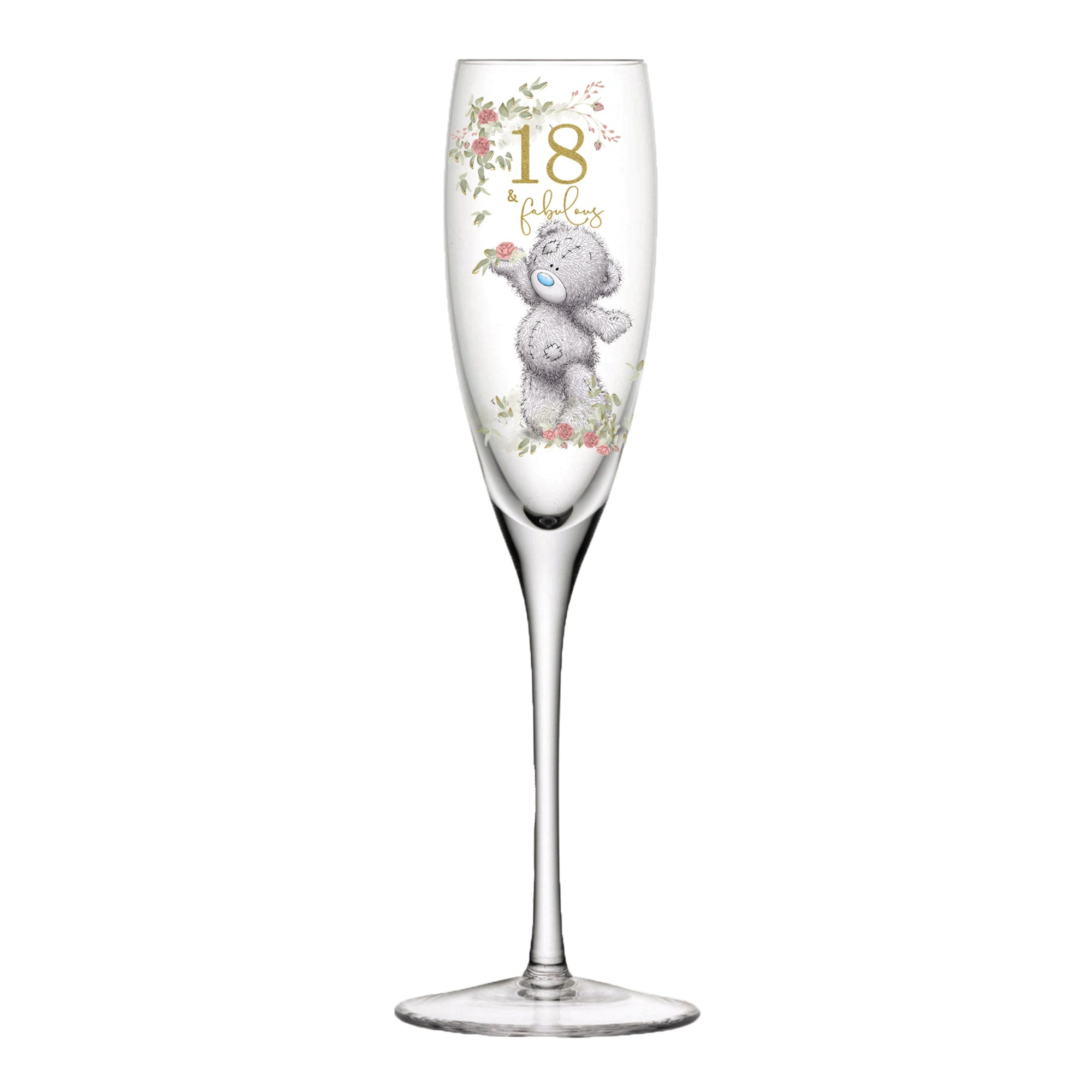 Me to You Tatty Teddy 18th Birthday Gift Set Includes Champagne Glass, Coaster & Keyring In Luxury Gift Box - Signature Collection