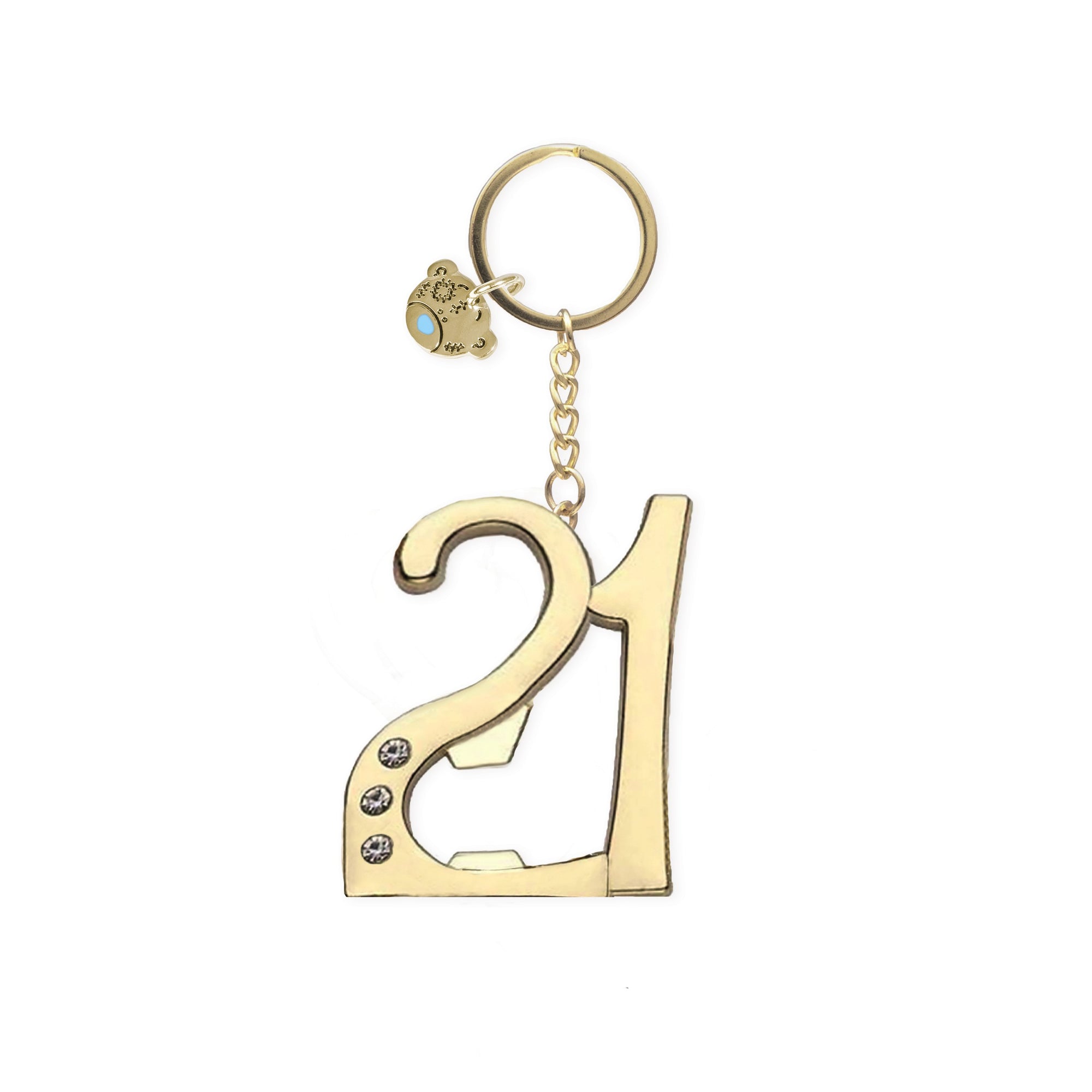 Me to You Tatty Teddy 21st Birthday Gift Set Includes Champagne Glass, Coaster & Keyring In Luxury Gift Box - Signature Collection