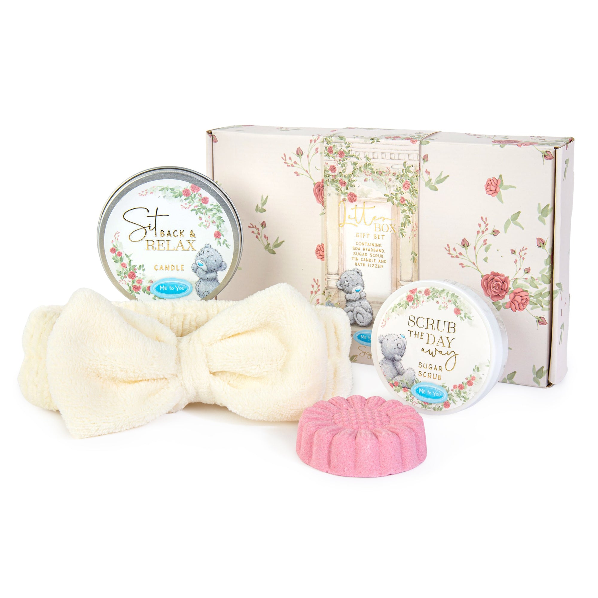 Me to You Tatty Teddy Letterbox Gift Set For Relaxation Includes Candle, Bath Bomb, Eyemask and Pin Badge - Signature Collection