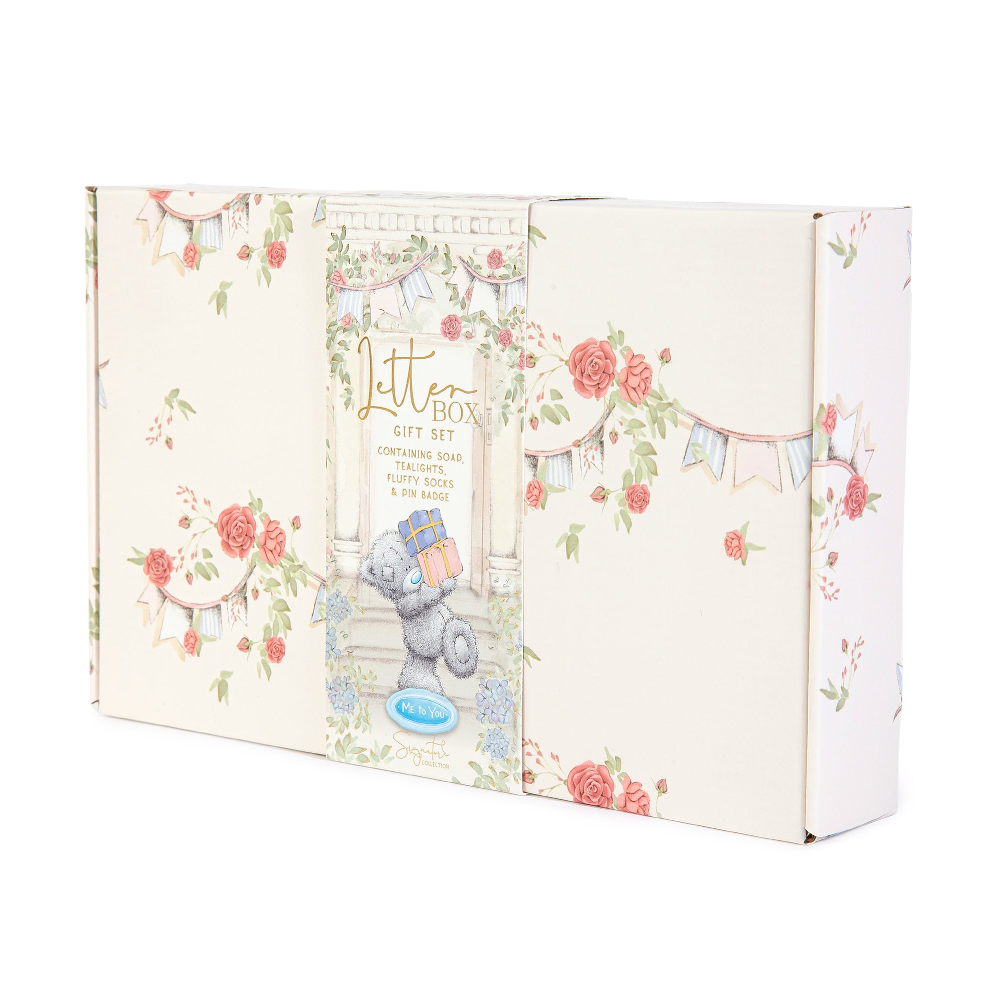 Me to You Tatty Teddy Letterbox Birthday Gift Set Includes Fluffy Socks, Wooden Plaque, Sprinkles Tealights & Pin Badge - Signature Collection