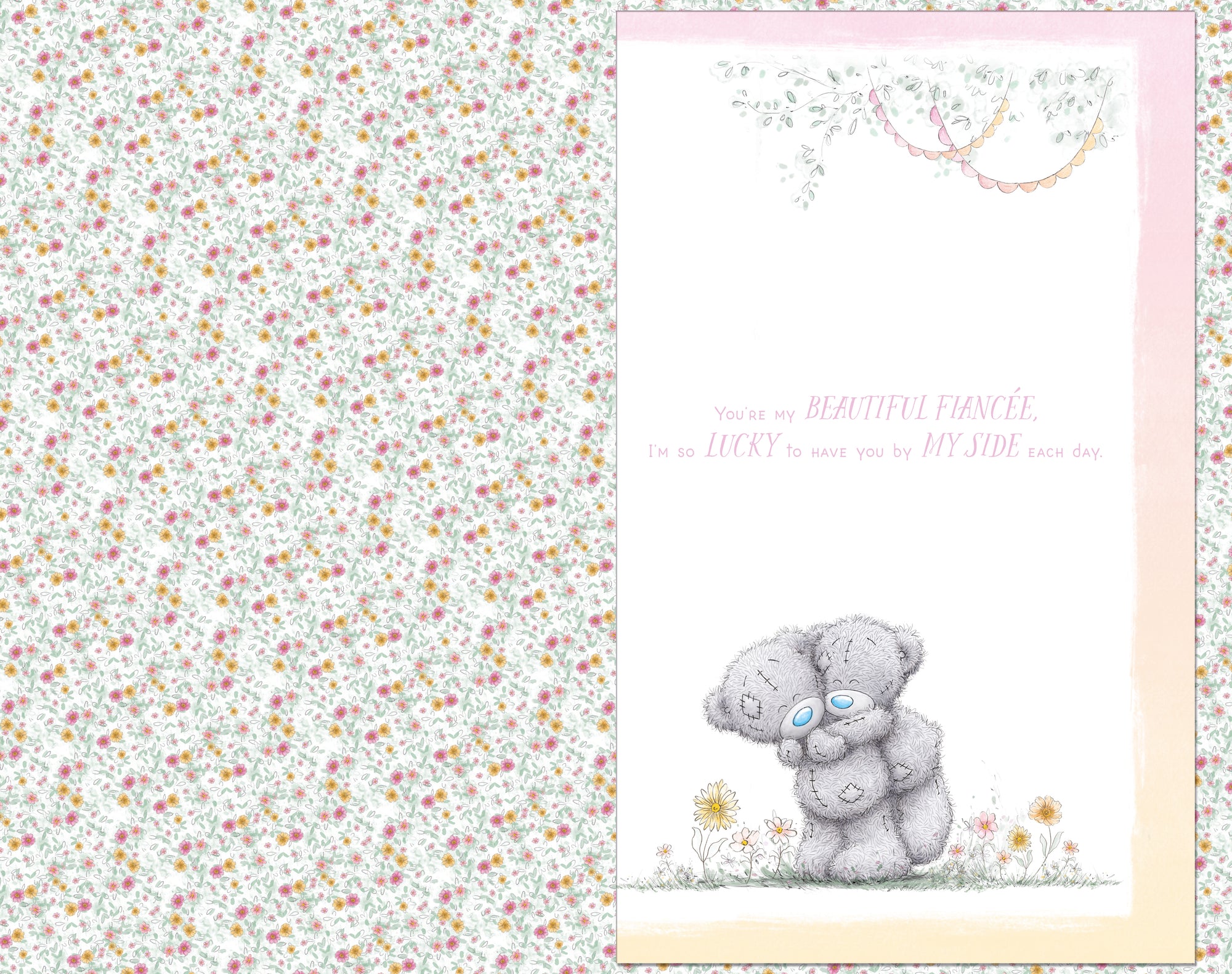 Me to You Tatty Teddy Luxury Handmade Birthday Card For Beautiful Fiancée 18 x 28 cms