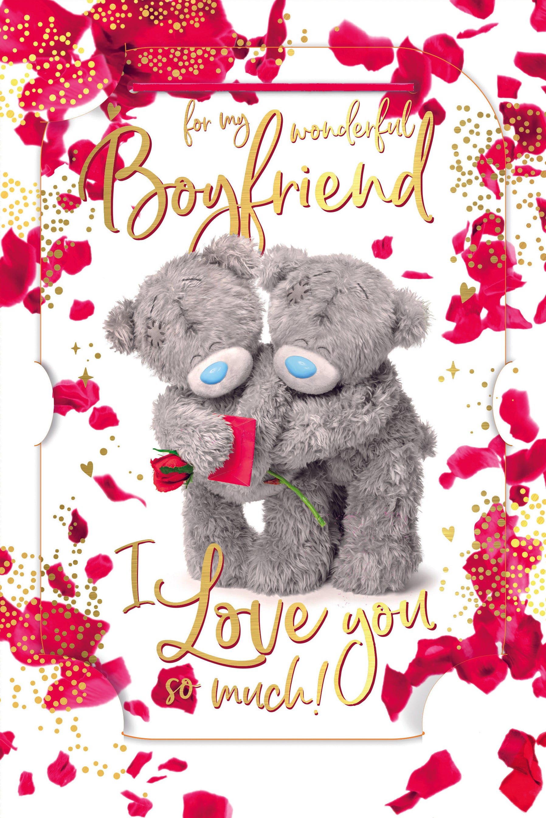 Me to You Tatty Teddy Wonderful Boyfriend 3D Keepsake Birthday Greeting Card 6x6ins - Official Collection