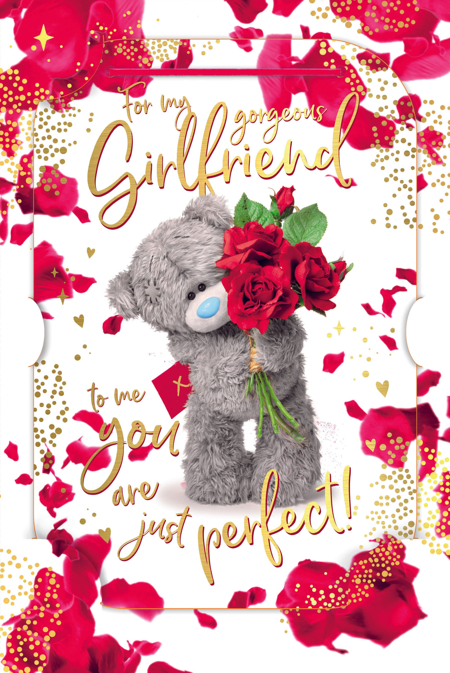 Me to You Tatty Teddy Gorgeous Girlfriend 3D Keepsake Birthday Greeting Card 6x6ins -
