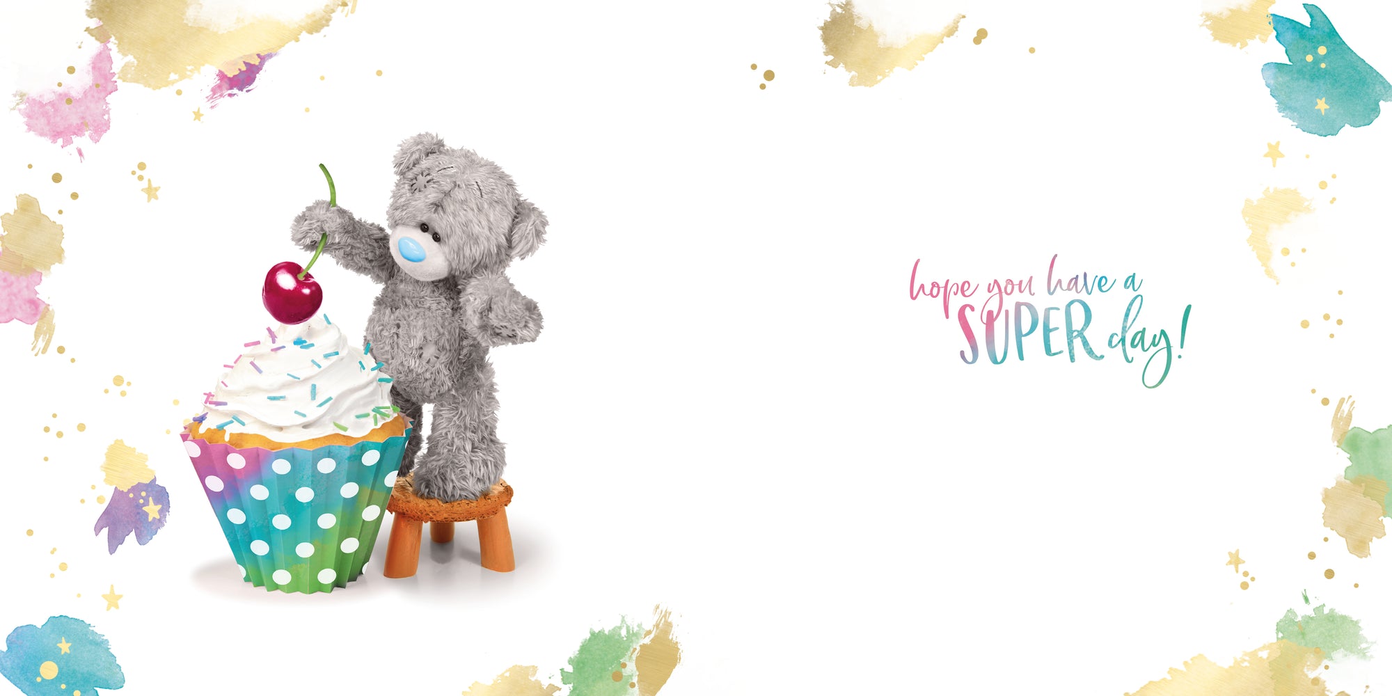Me to You Tatty Teddy 3D Luxury Cherry And Cupcake Keepsake Birthday Card 6 x 6