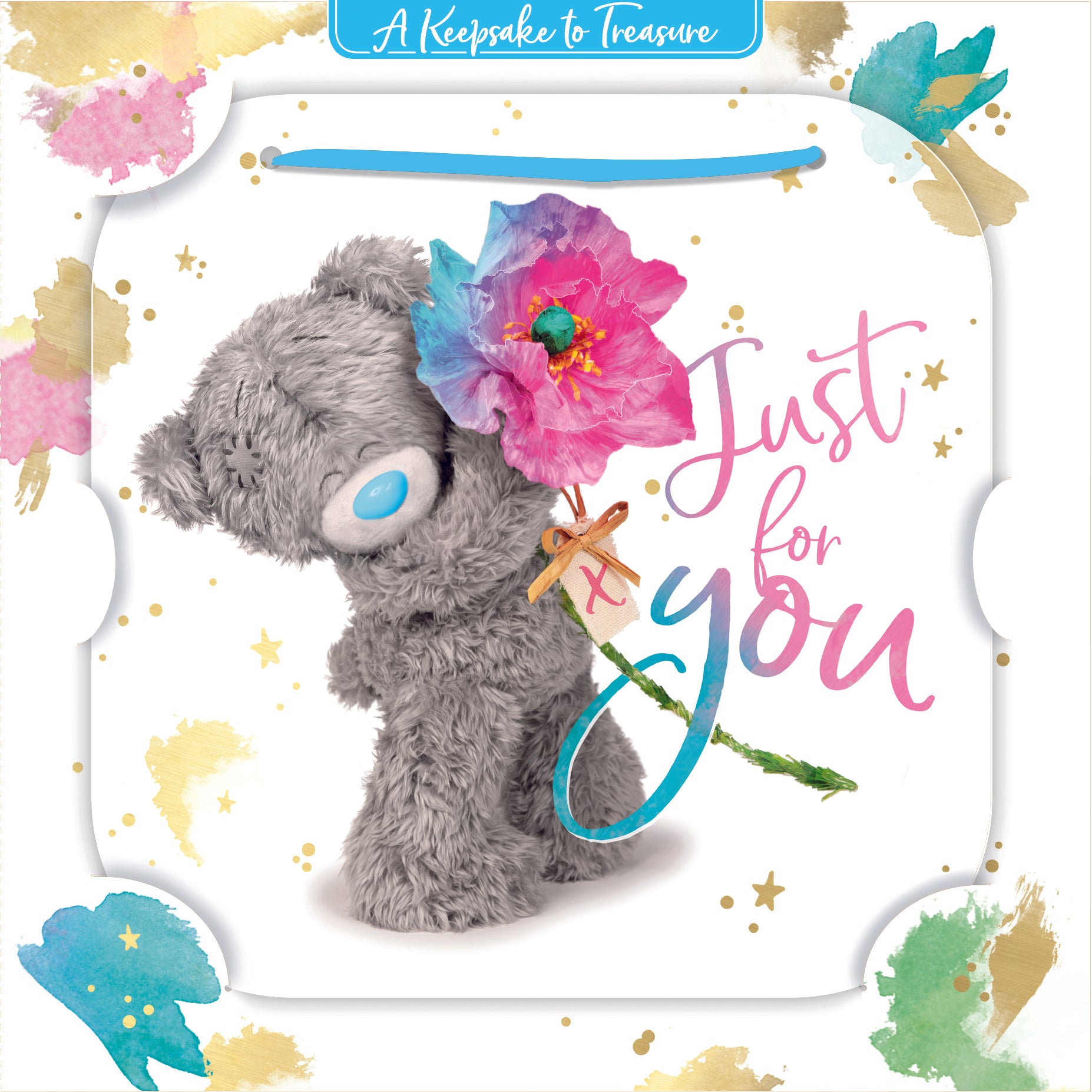 Me to You Tatty Teddy 3D Luxury Keepsake Birthday Card, Just For You 6 x 6