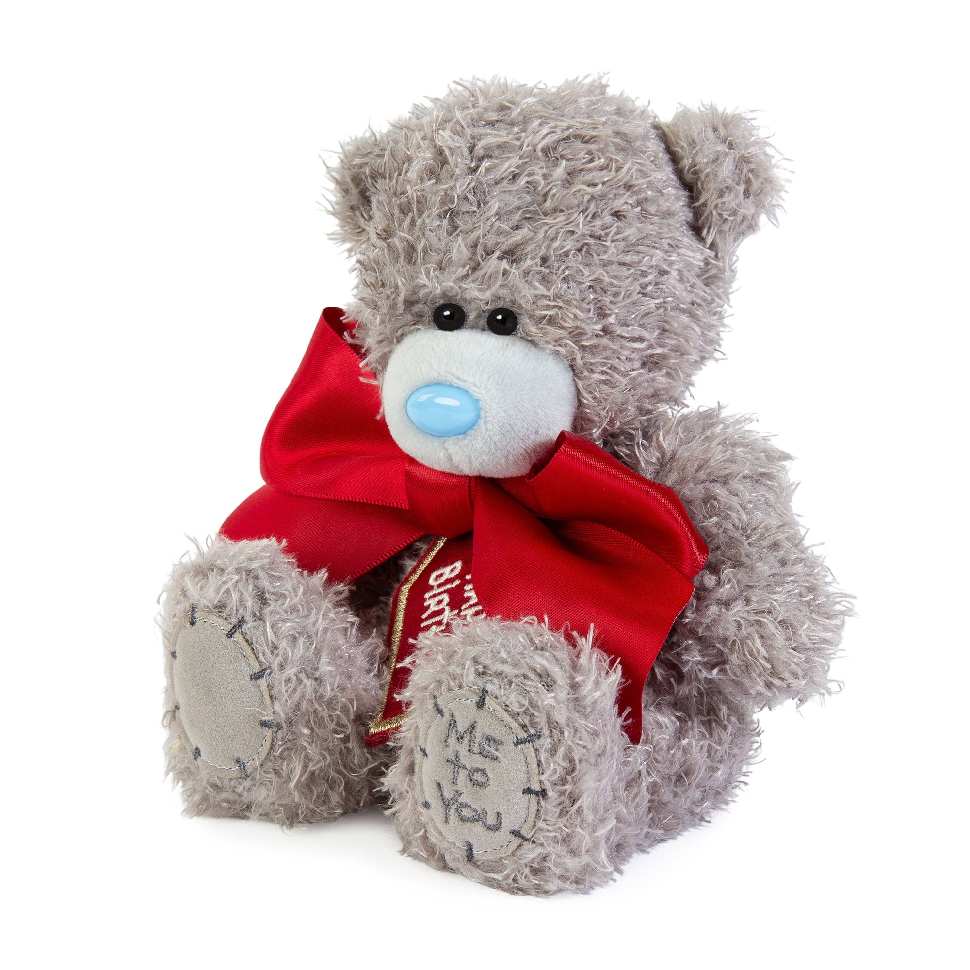 Me to You Tatty Teddy Plush 15cm-High Birthday Bear With Satin Bow On Luxury Gift Plinth - Official Collection