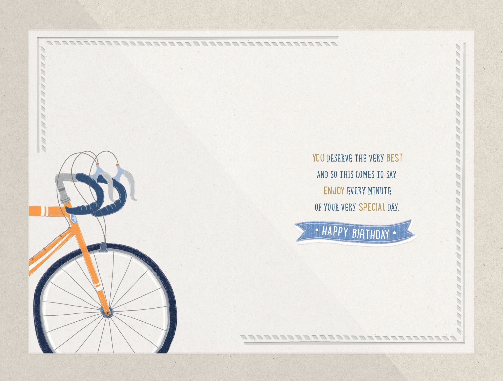 Cycling-Themed Birthday Card For Friend Or Relative, Luxury Gold Foil Detail by Wishing Well Studios 5 x 8 Inches