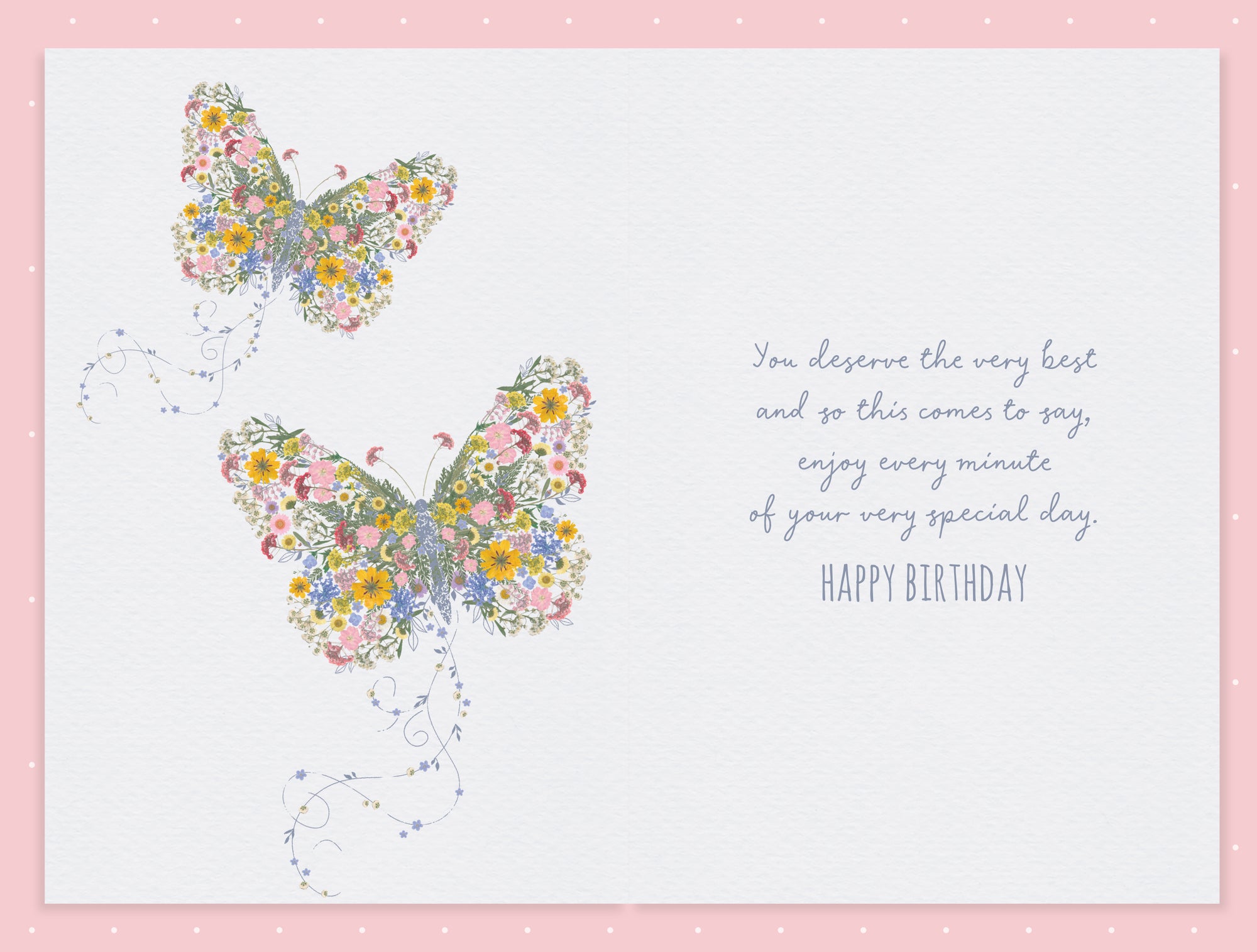 'If Friends Were Flowers' Pretty Birthday Card For A Friend by Wishing Well Studios 5 x 8 Inches