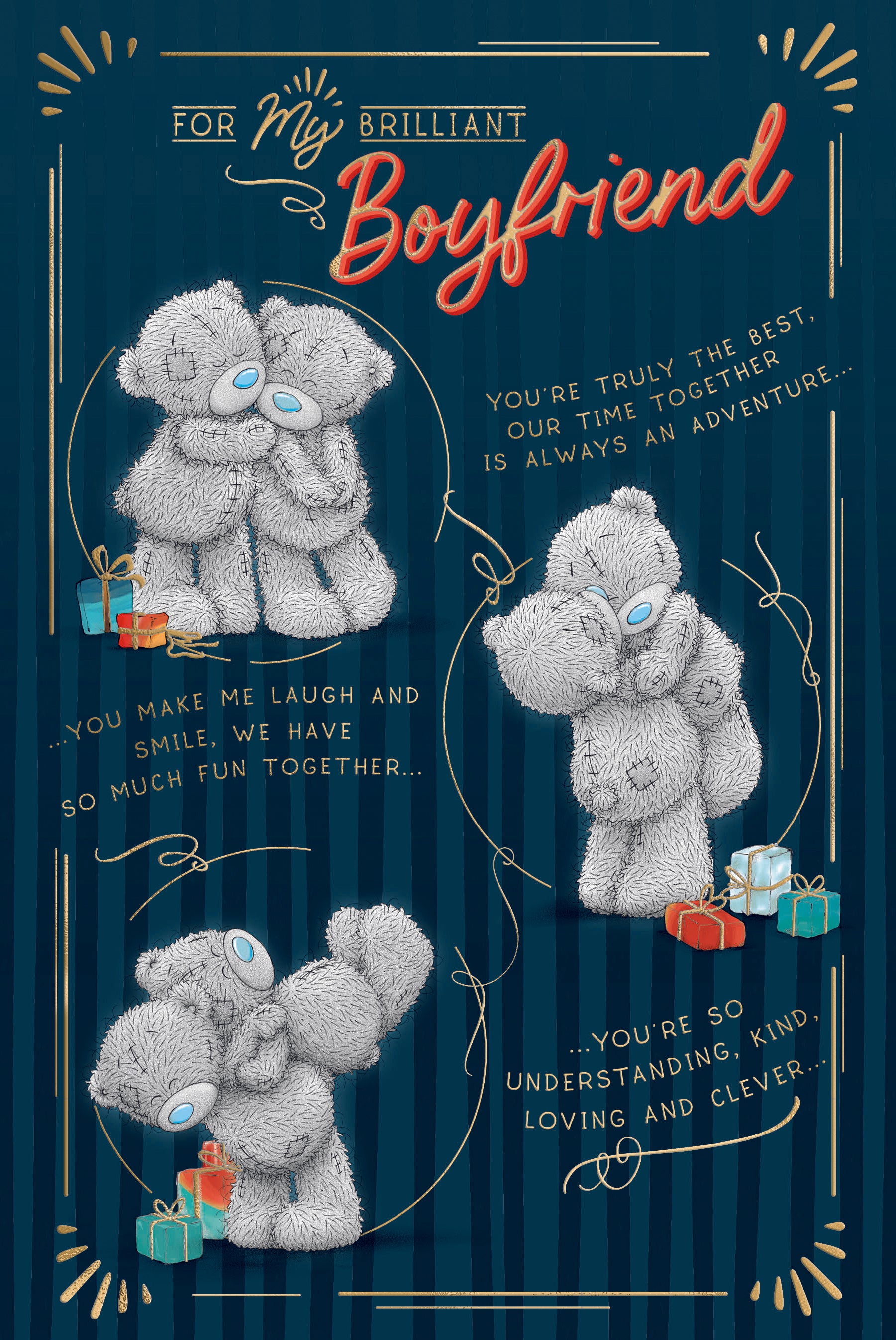 Me to You Tatty Teddy Birthday Card for Brilliant Boyfriend 6x9ins - Official Collection