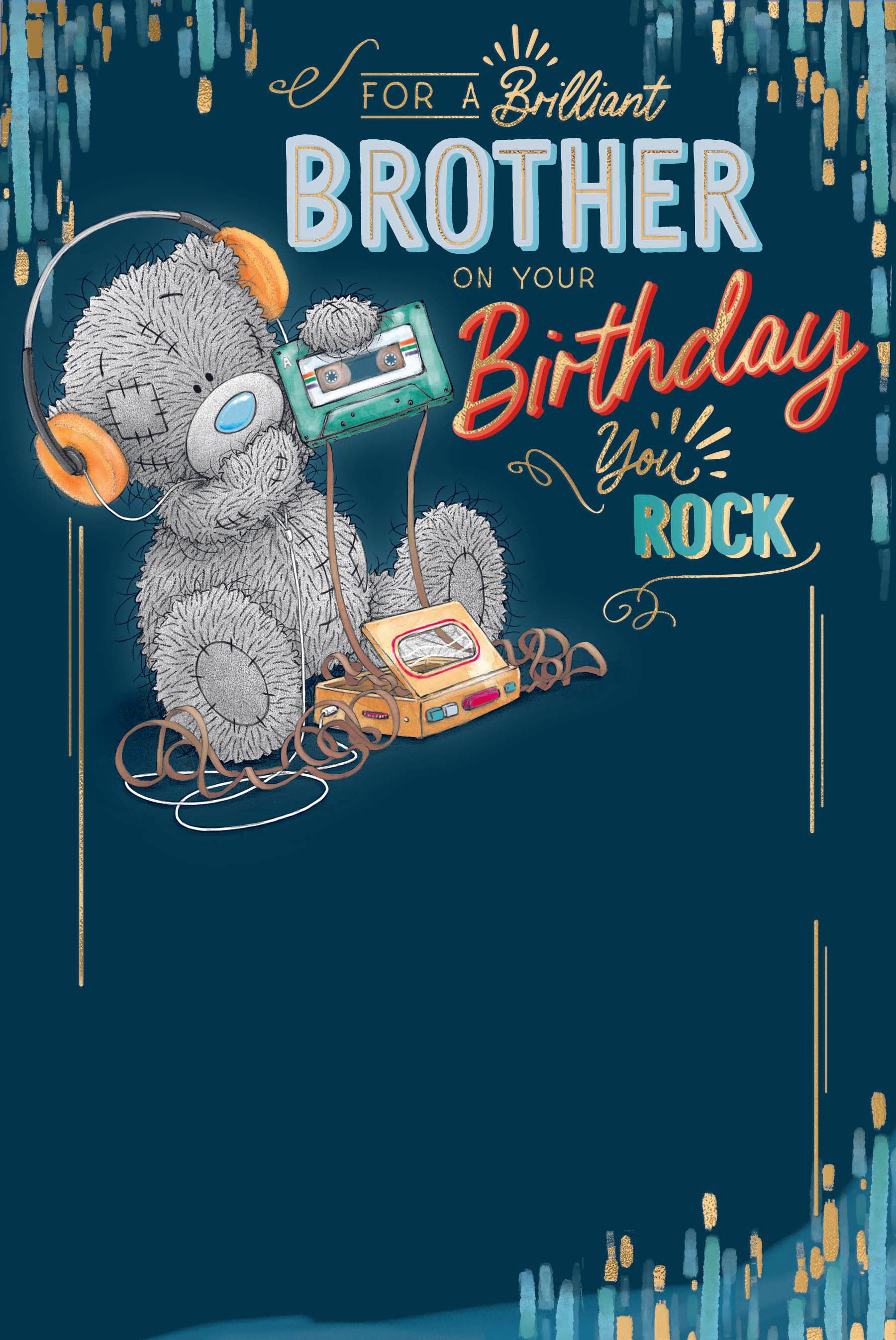 Me to You Tatty Teddy Birthday Card for Brilliant Brother 6x9ins - Official Collection