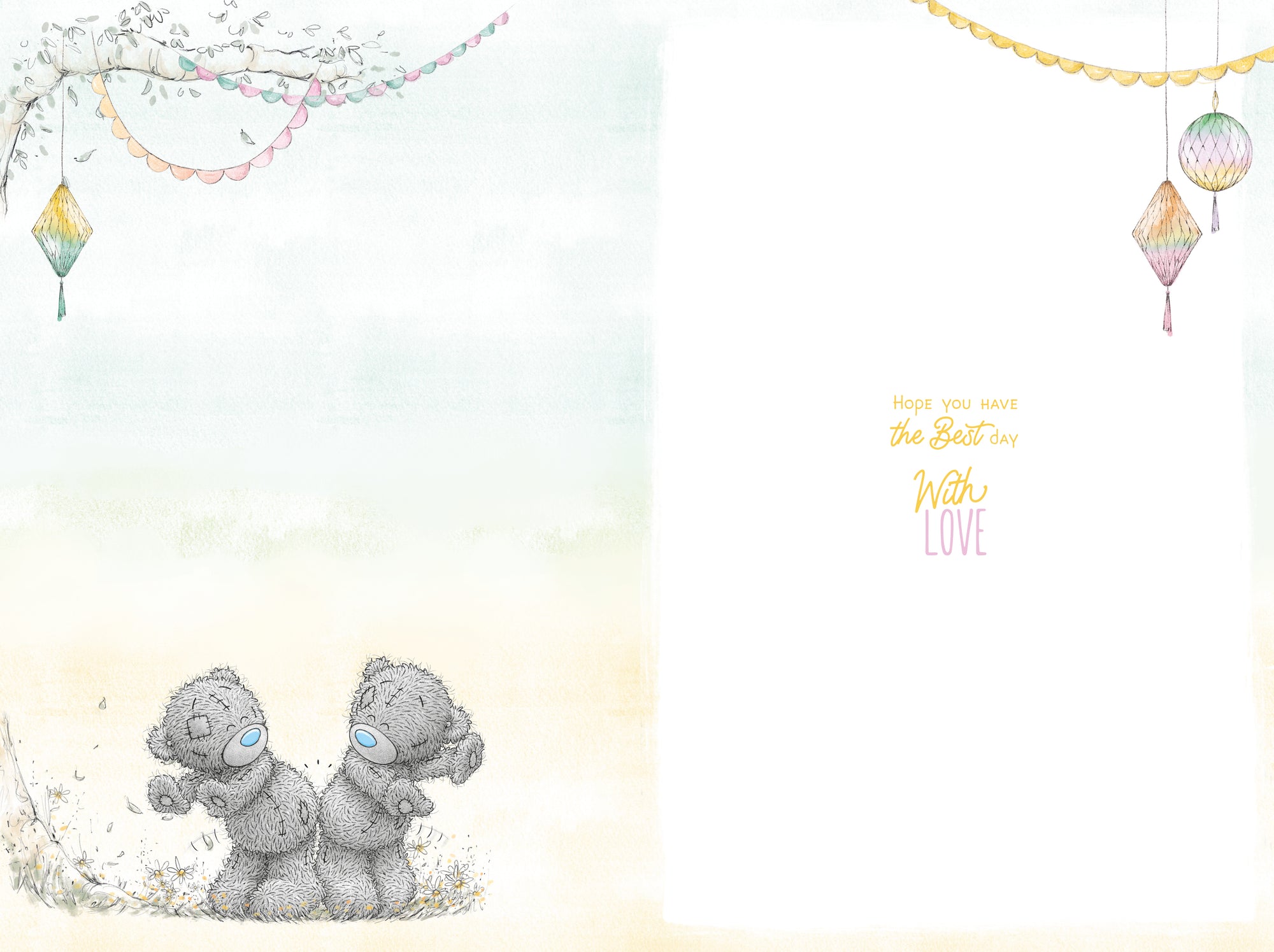 Me to You Wonderful Friend Tatty Teddy Bears With Lanterns Birthday Greeting Card 6x9ins - Official Collection
