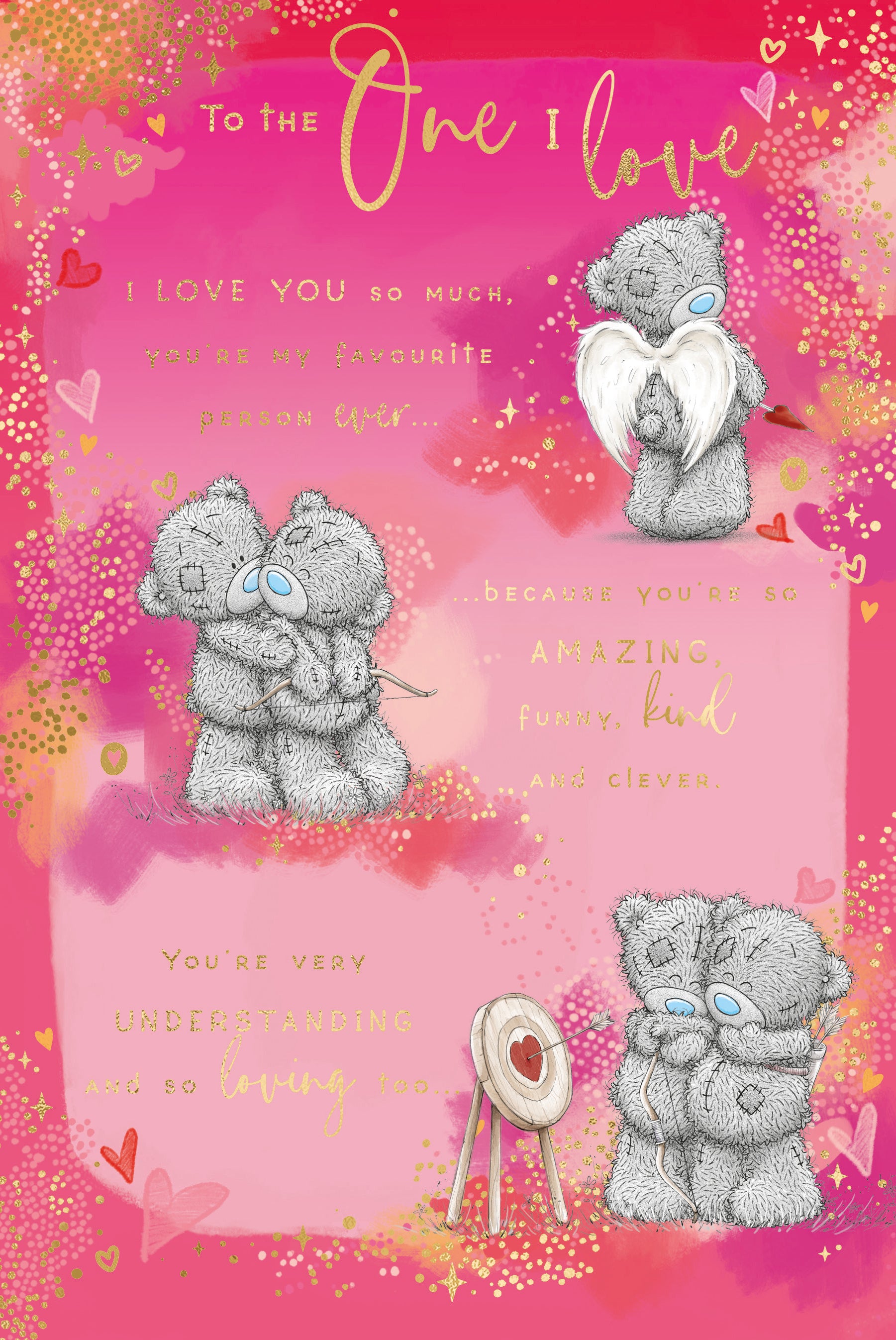 Me to You Tatty Teddy To The One I Love Romantic Verse Birthday Greeting Card 6x9ins -