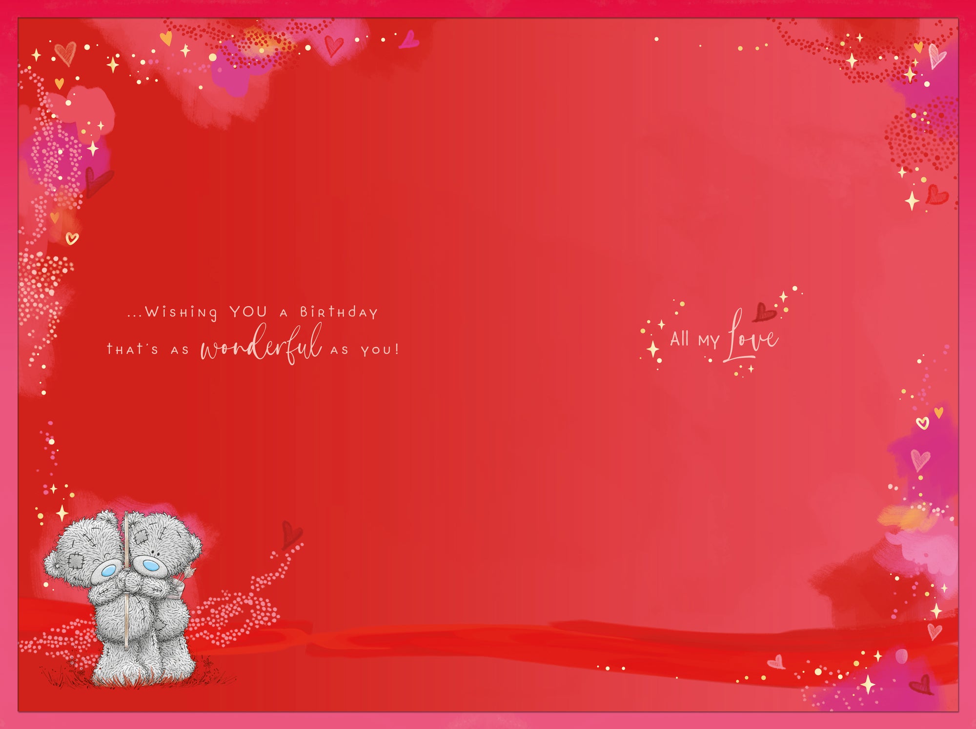 Me to You Tatty Teddy To The One I Love Romantic Verse Birthday Greeting Card 6x9ins -