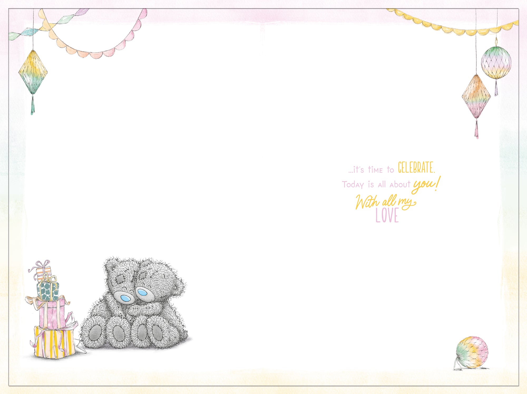 Me to You Tatty Teddy Cute Birthday Greeting Card For A Lovely Wife 6 x 9 inches - Official Collection
