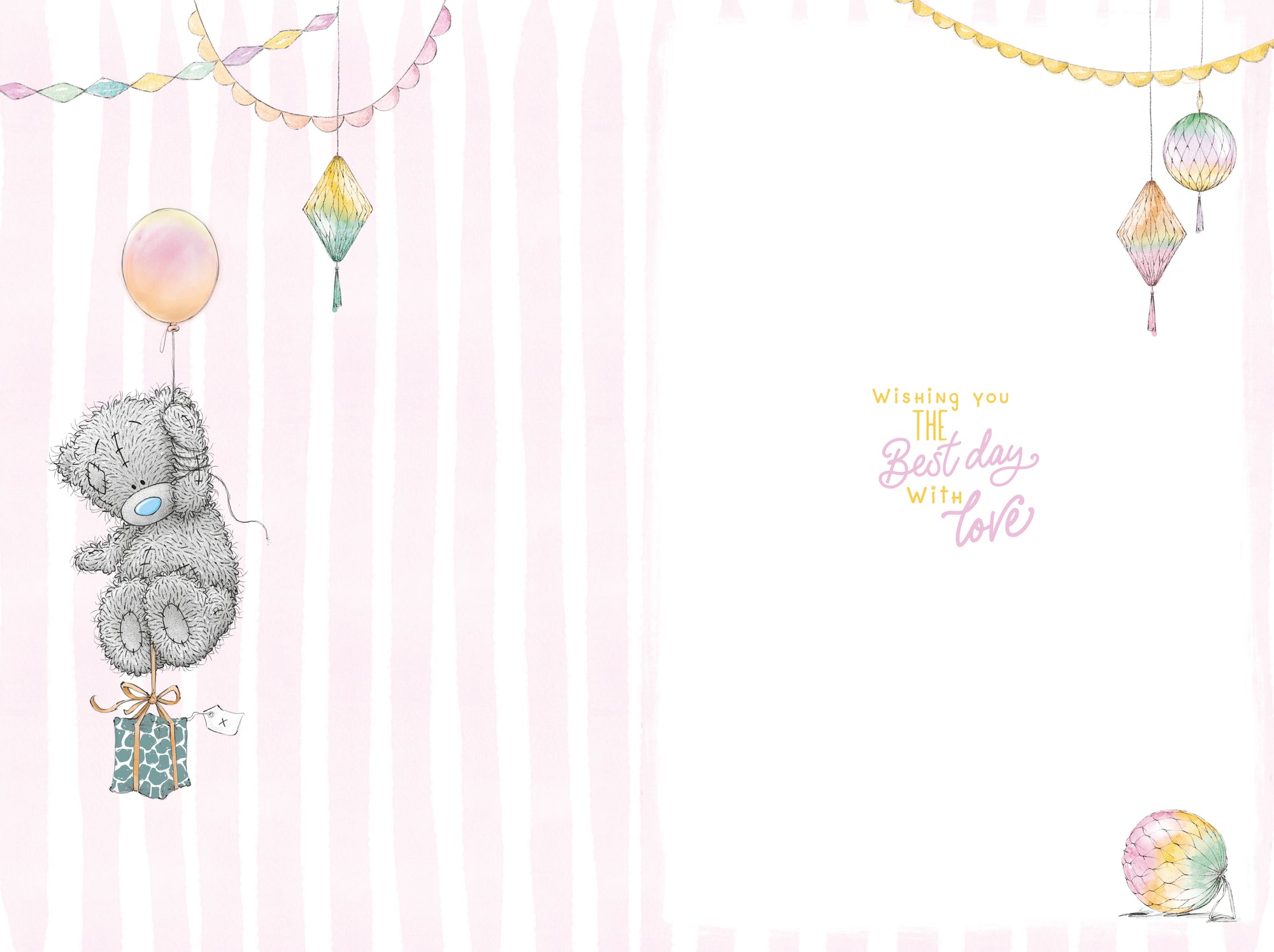 Me to You Tatty Teddy Cute Birthday Card For Auntie, Bear Holding Balloon -Official Collection