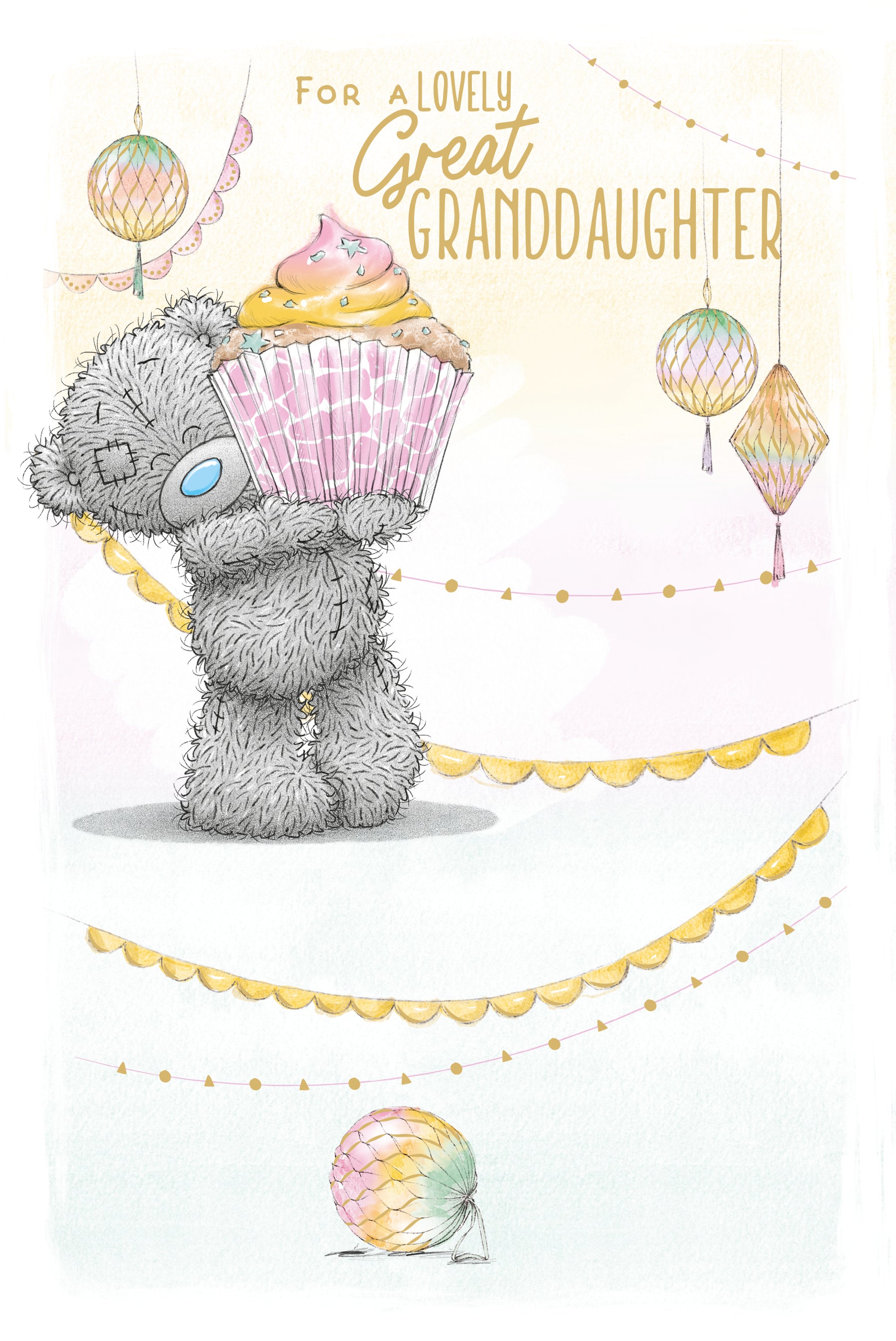 Me to You Tatty Teddy Cute Birthday Greeting Card For A Great Granddaughter 6 x 9 inches - Official Collection