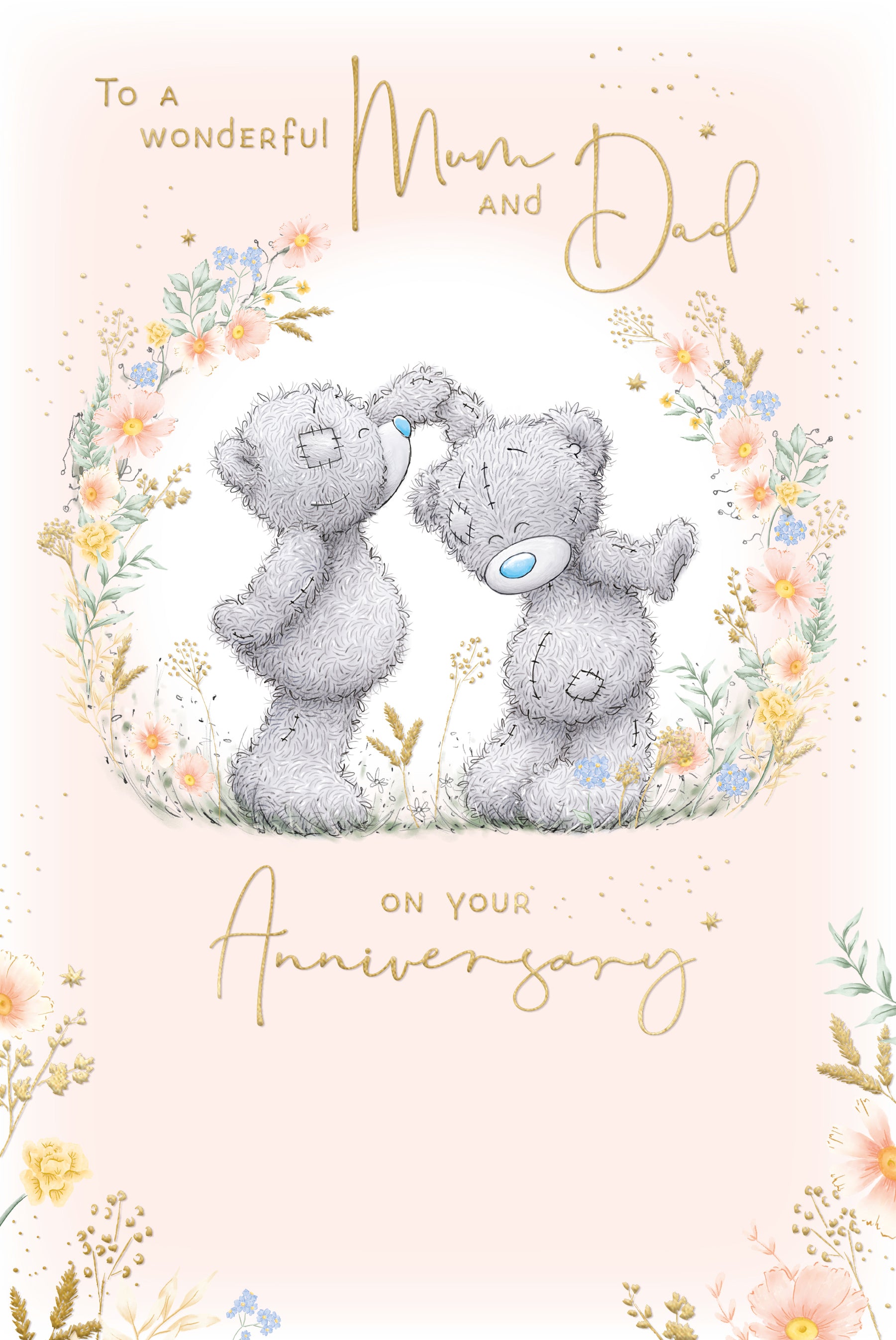 Me to You Tatty Teddy Wedding Anniversary Greeting Card To A Wonderful Mum And Dad, With Insert, 6 x 9 Inches (15 x 22 Cms) -