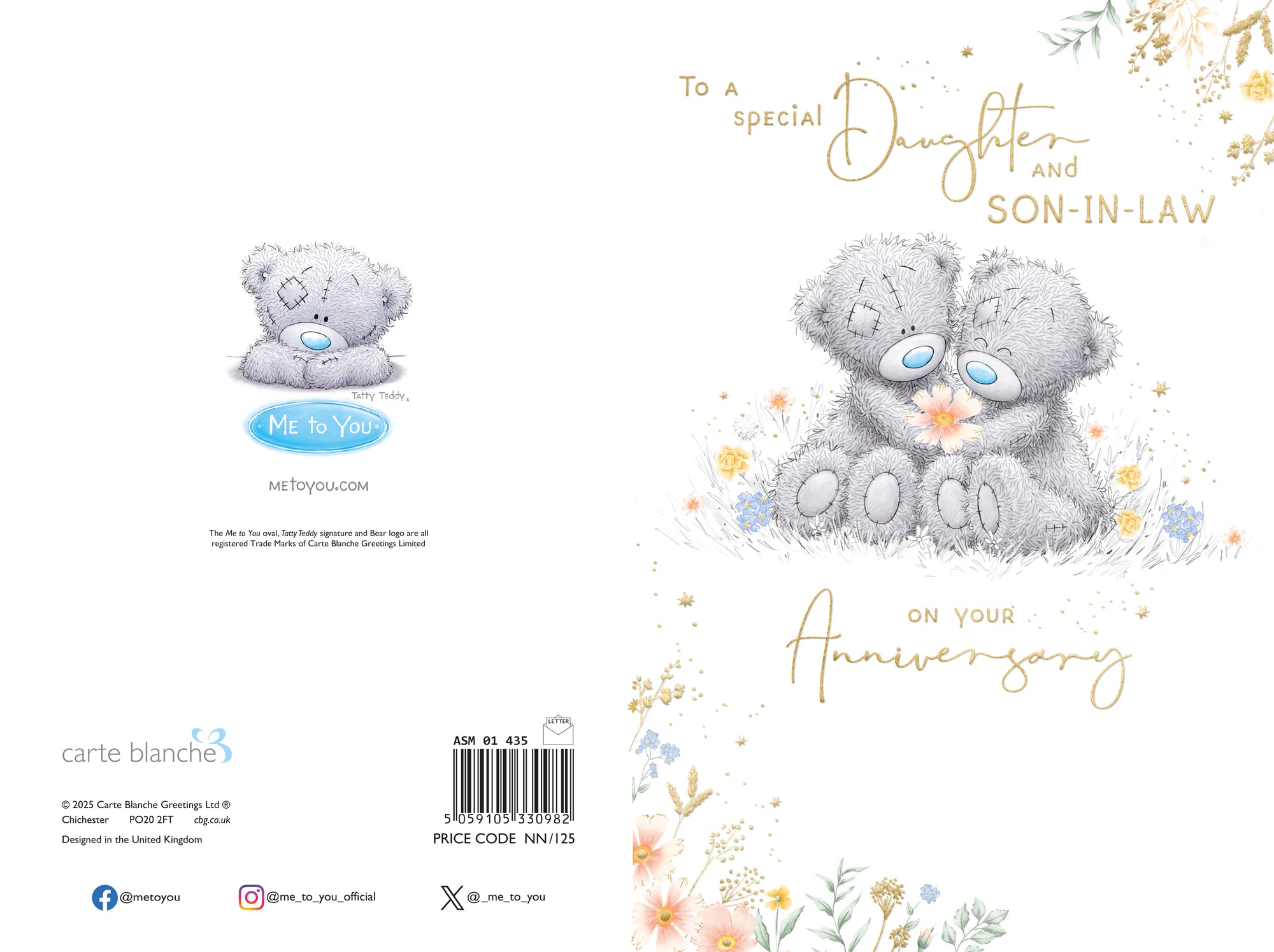 Me to You Tatty Teddy Wedding Anniversary Greeting Card To A Special Daughter And Son-In-Law, With Insert, 6 x 9 Inches (15 x 22 Cms) -