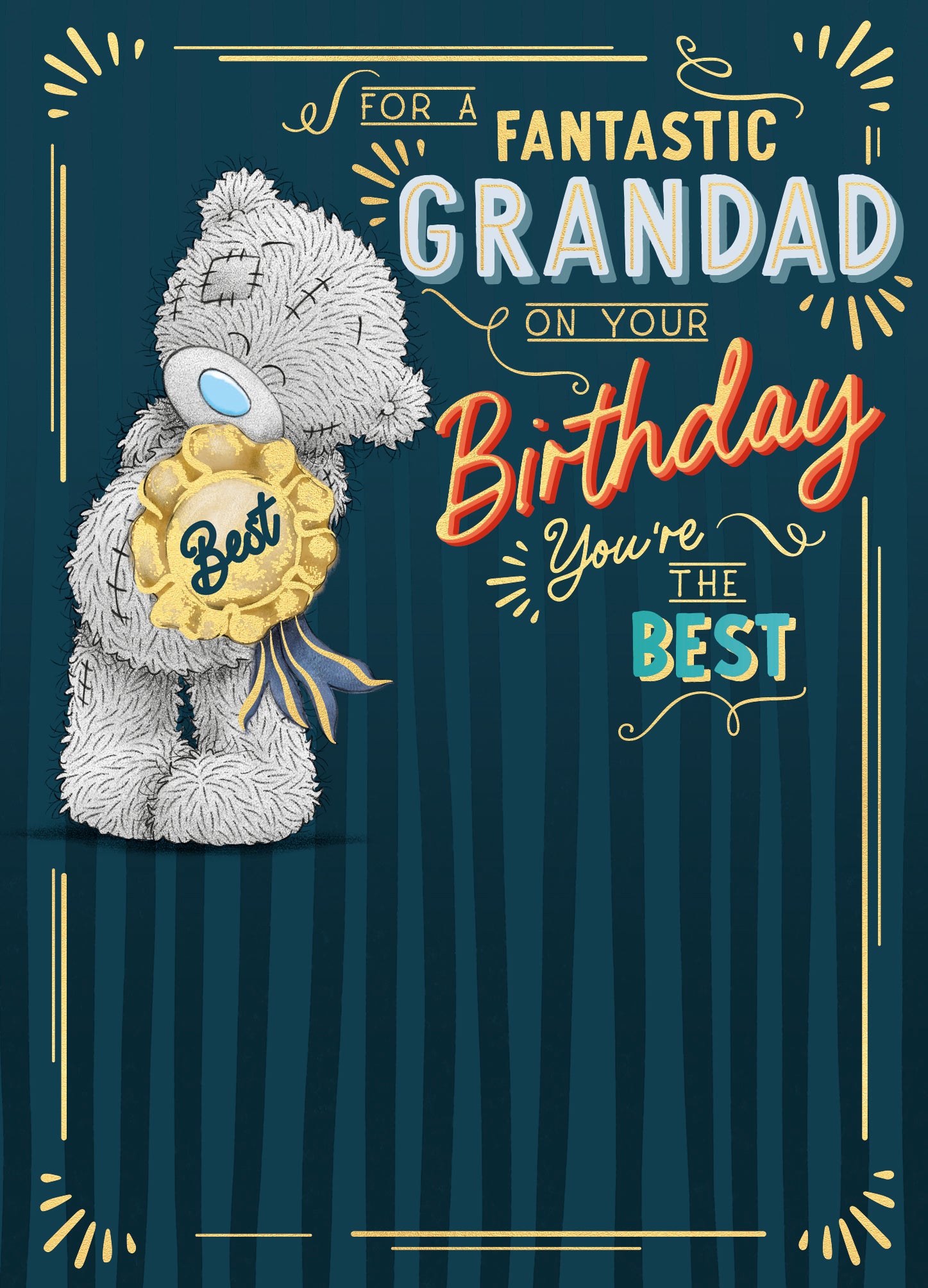 Me to You Tatty Teddy Birthday Card for Best Grandad 5x7ins - Official Collection