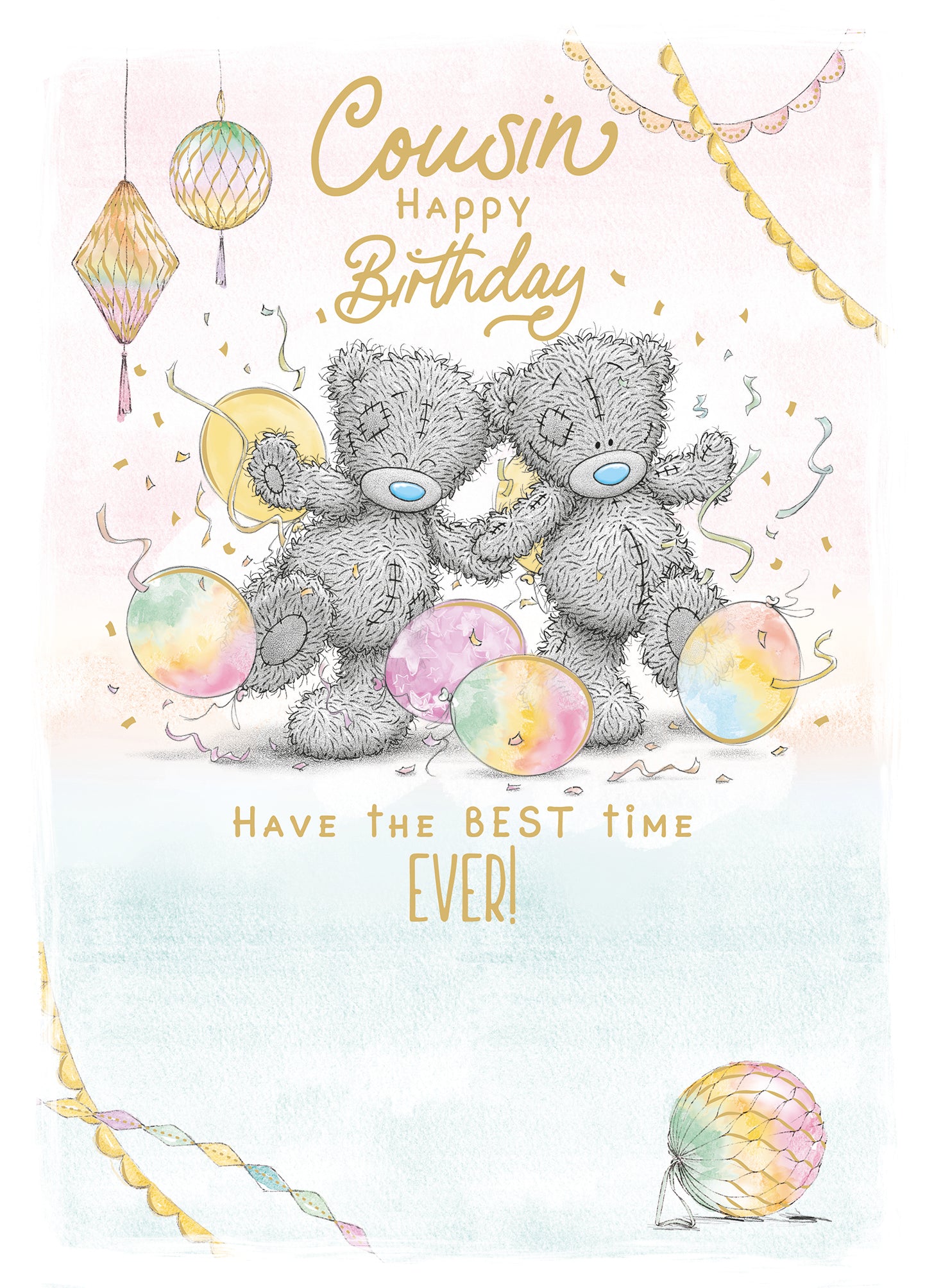 Me to You Tatty Teddy Happy Birthday Cousin Cute Greetings Card - Official Collection