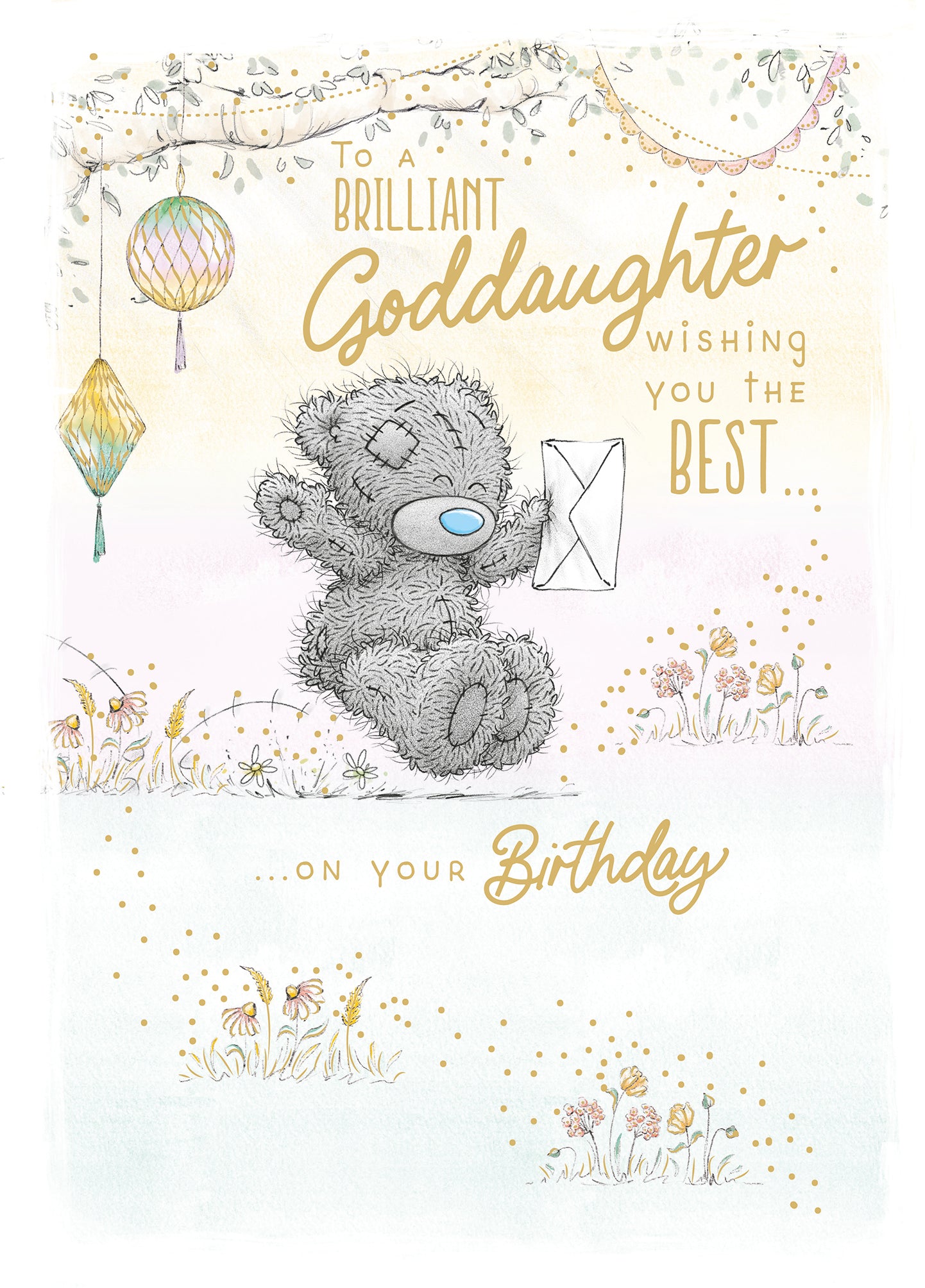 Me to You Tatty Teddy 'To A Brilliant Goddaughter' Cute Greetings Card - Official Collection