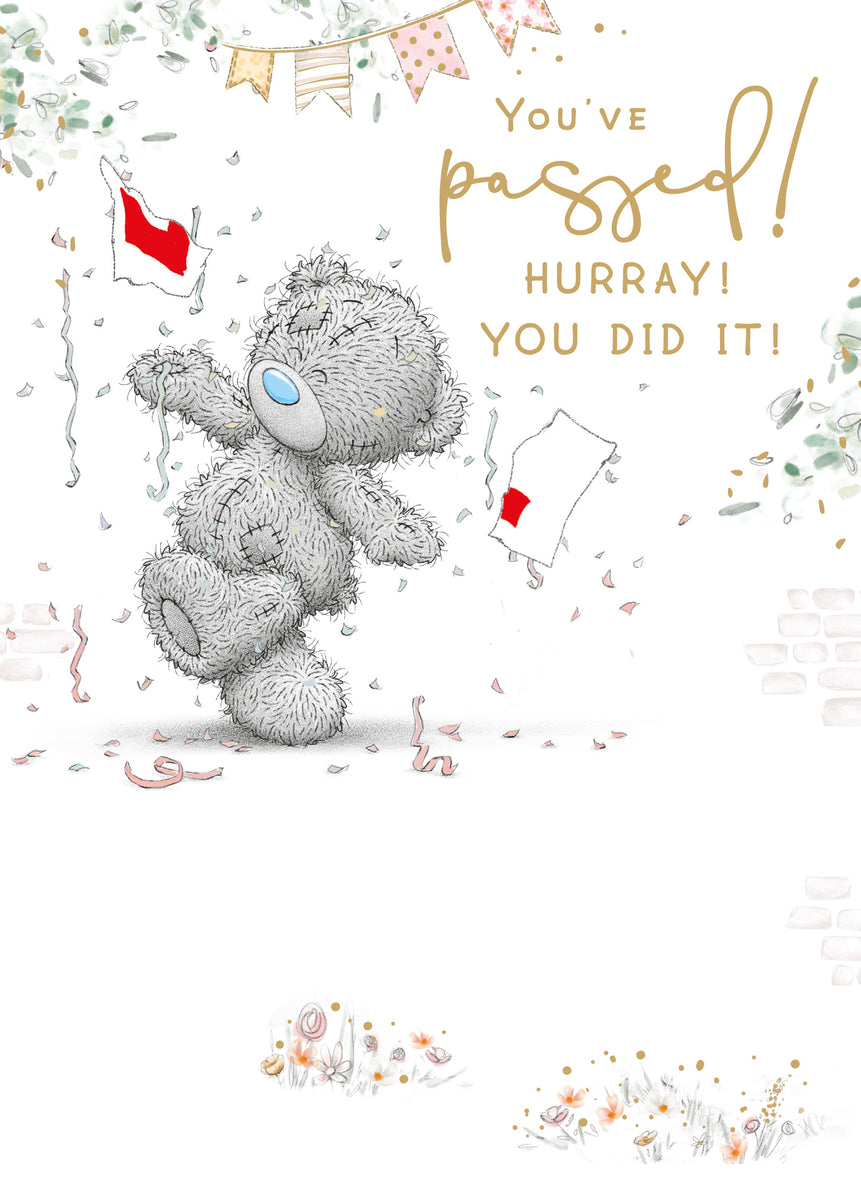 Me To You Tatty Teddy Grußkarte 'Congratulations You Passed!' – Offizielle Kollektion, 12,7x17,8 Cm Für Prüfung, Job & Erfolge