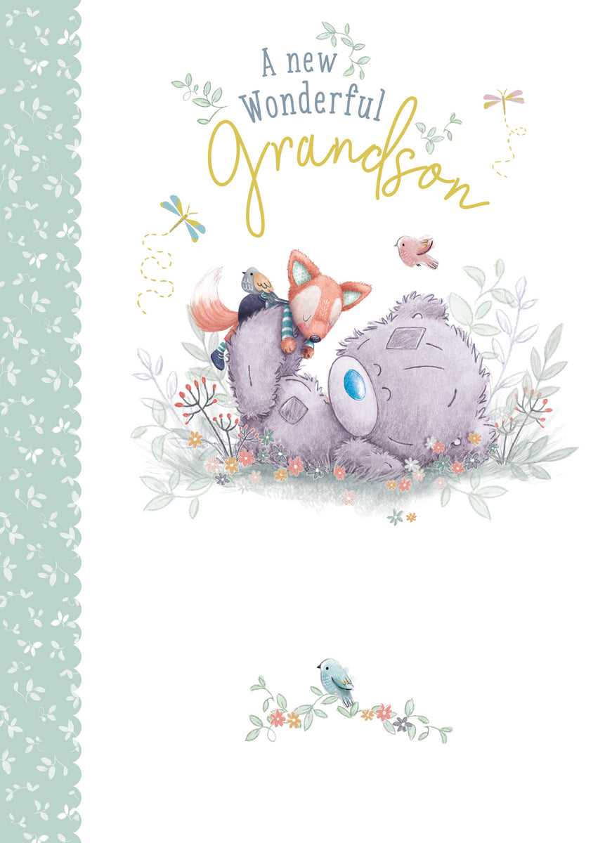 Me To You Tiny Tatty Teddy Glückwunschkarte Für Enkelsohn – 12,7 X 17,8 Cm, Süßes Design Mit Mond & Schäfchen