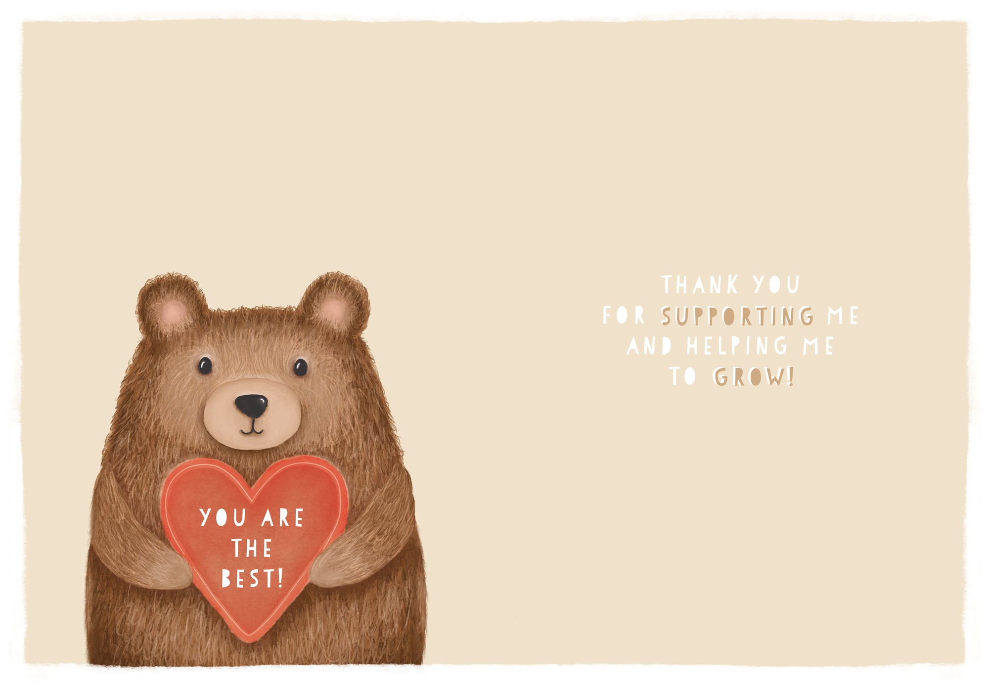 Wishing Well Thank You Teacher Fluffy Bear Design, Greeting Card Studios 5 x 7ins - Official Collection