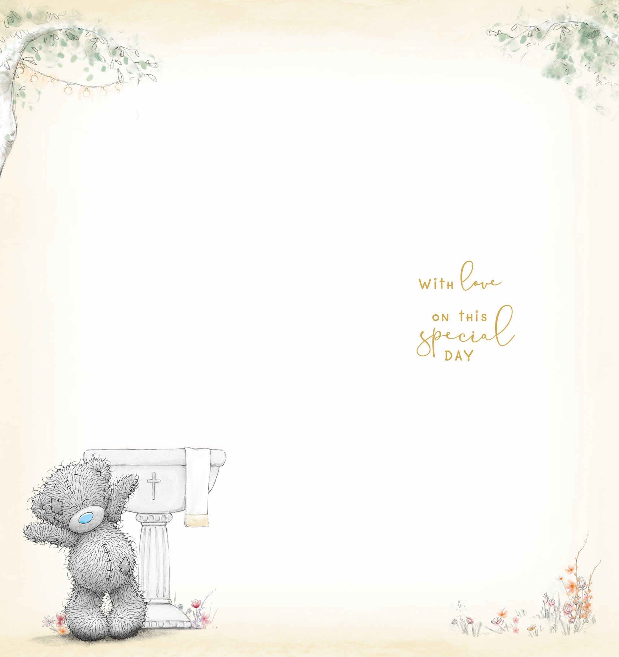 Me to You Tatty Teddy First Communion Card With Gold Foil Detail 4x8 inches - Official Collection