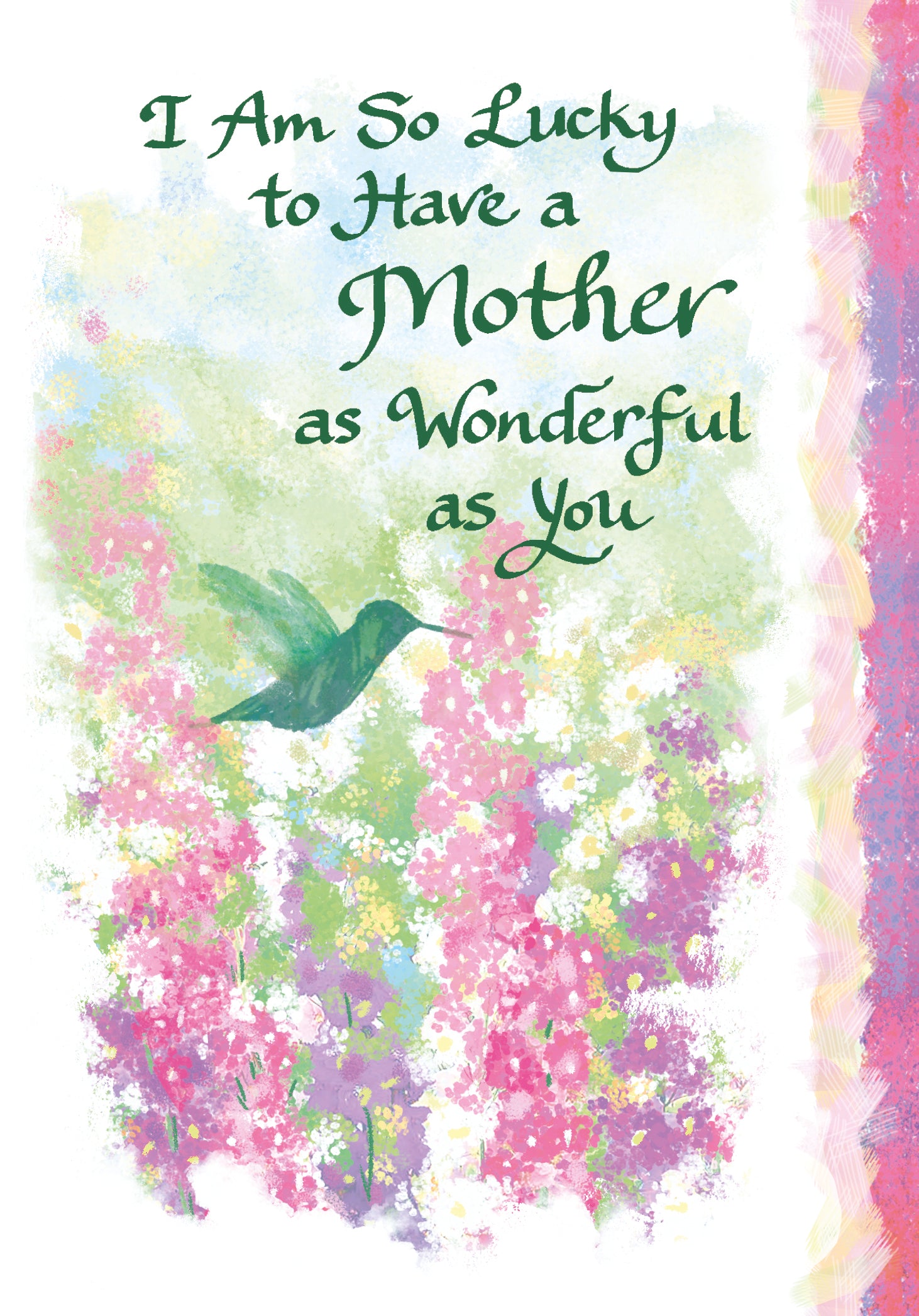 Luxury Fold Out Keepsake Greeting Card For Mum 'I Am So Lucky To Have A Mother As Wonderful As You' - Unique Expressive Art Card For Birthday Or Mother's Day With Original Verse 5 x 7 Inches (12 x 17 Cms)