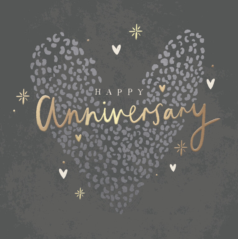 Hotchpotch Luxury Foiled Happy Anniversary Card - Contemporary Greeting Card London 6 x 6