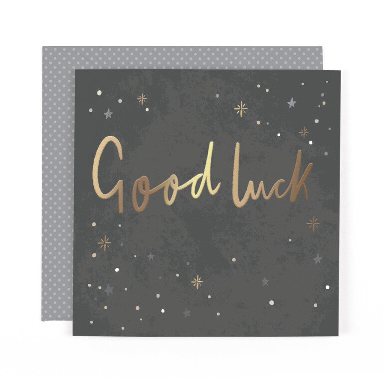 Hotchpotch Luxury Foiled Good Luck Card - Contemporary Greeting Card London 6 x 6
