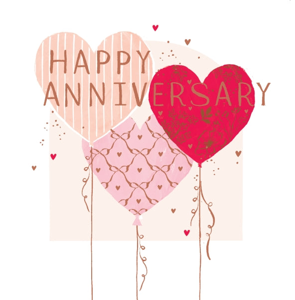 Luxury Foiled Anniversary Congratulations Card - Contemporary Greeting Card, Botanique Range by Hotchpotch London 6 x 6