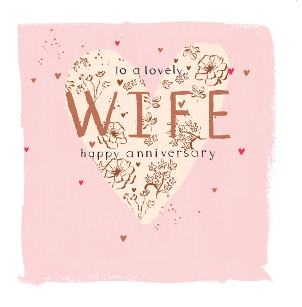 Luxury Foiled Wedding Anniversary Card For Wife - Contemporary Greeting Card, Botanique Range by Hotchpotch London 6 x 6
