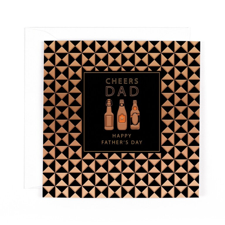 Hotchpotch Luxury Foiled Father's Day Card For Dad, Beer Bottle Design 5 x 7 inches