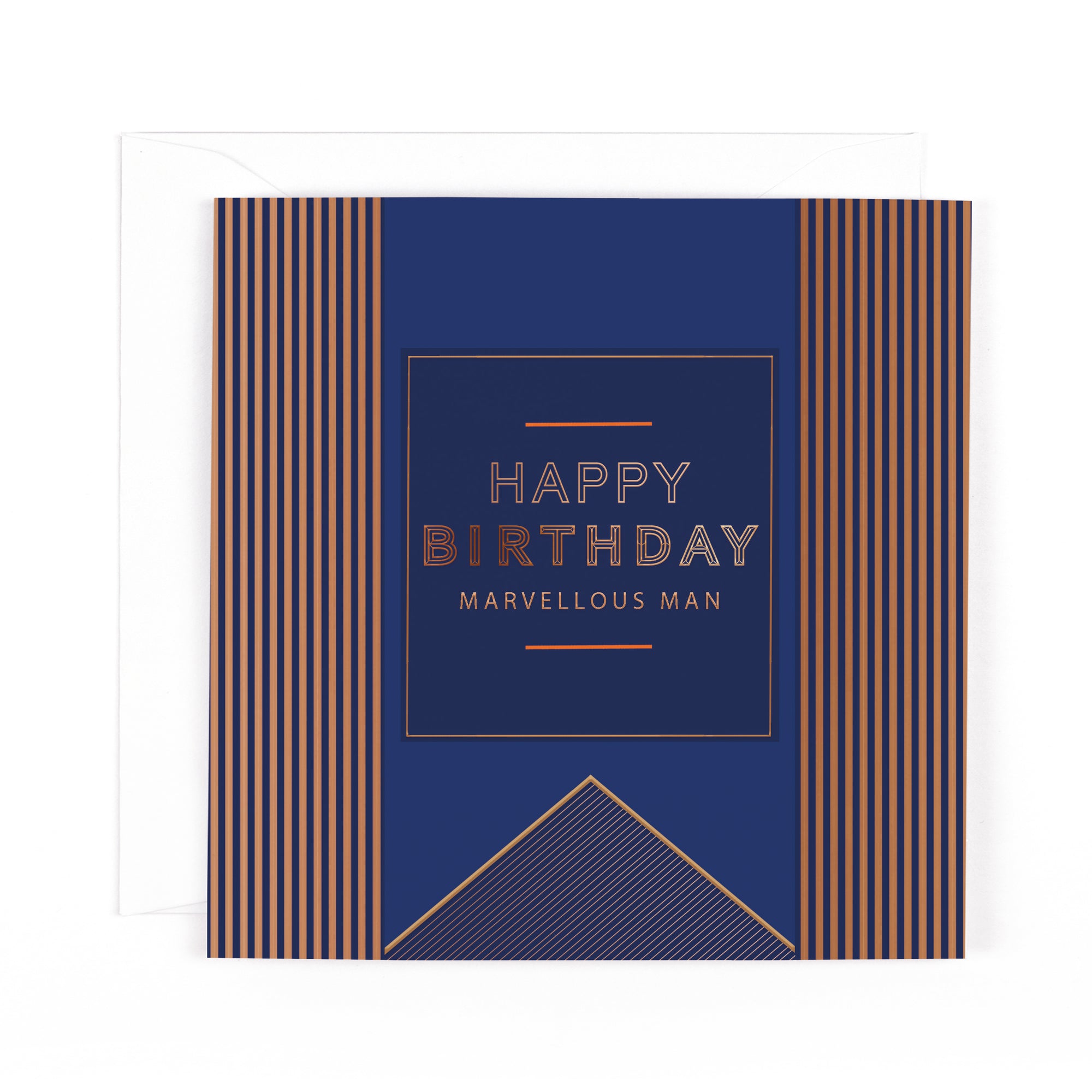 Luxury Foiled Birthday Card 'Happy Birthday Marvellous Man' - Pocket Square Greeting Card by Hotchpotch London