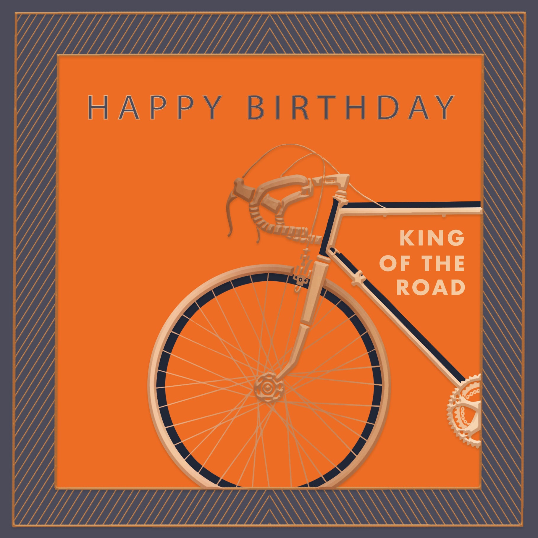 Luxury Foiled Racing Bike Birthday Card - Pocket Square Greeting Card by Hotchpotch London