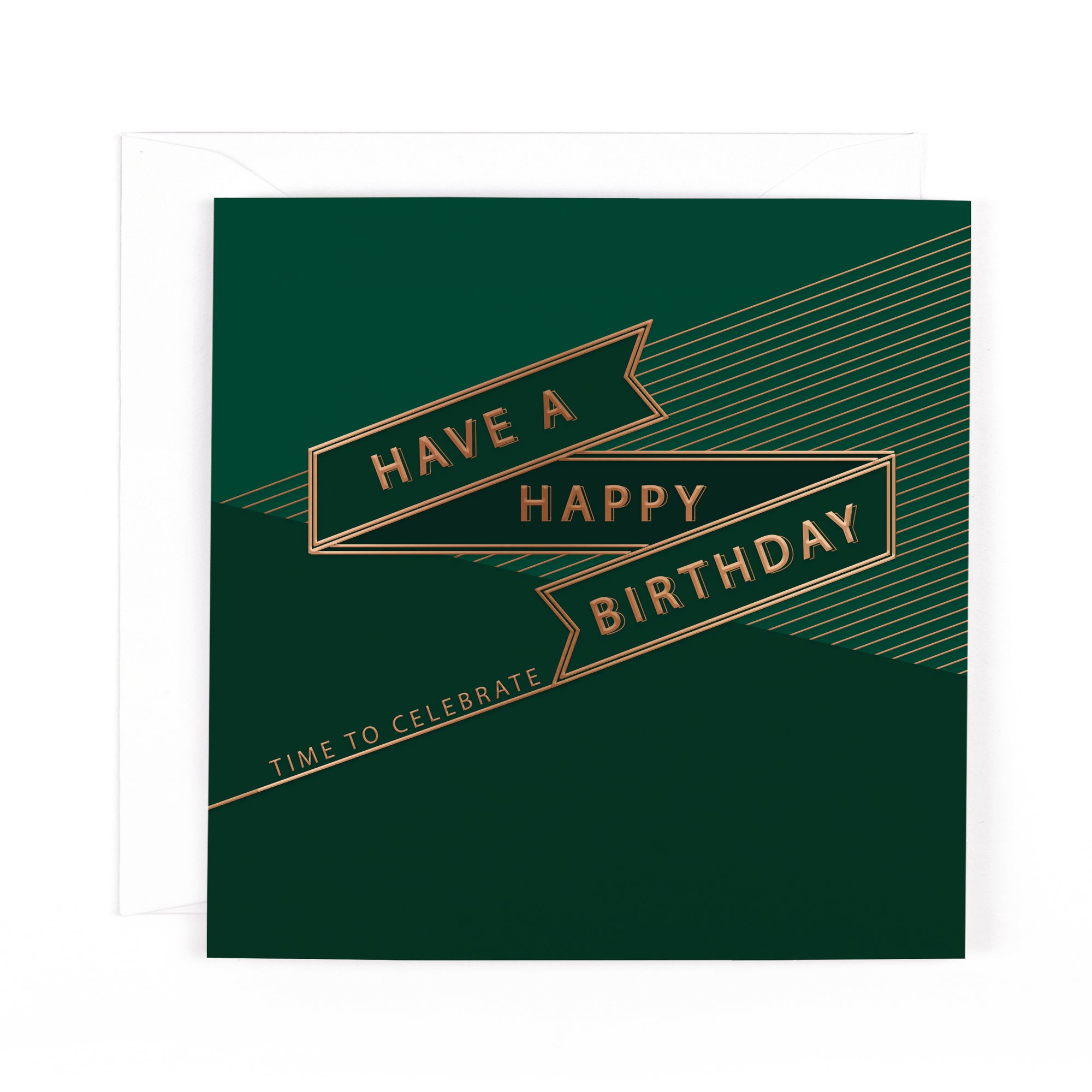 Luxury Foiled Birthday Card 'Time to Celebrate' - Pocket Square Greeting Card by Hotchpotch London