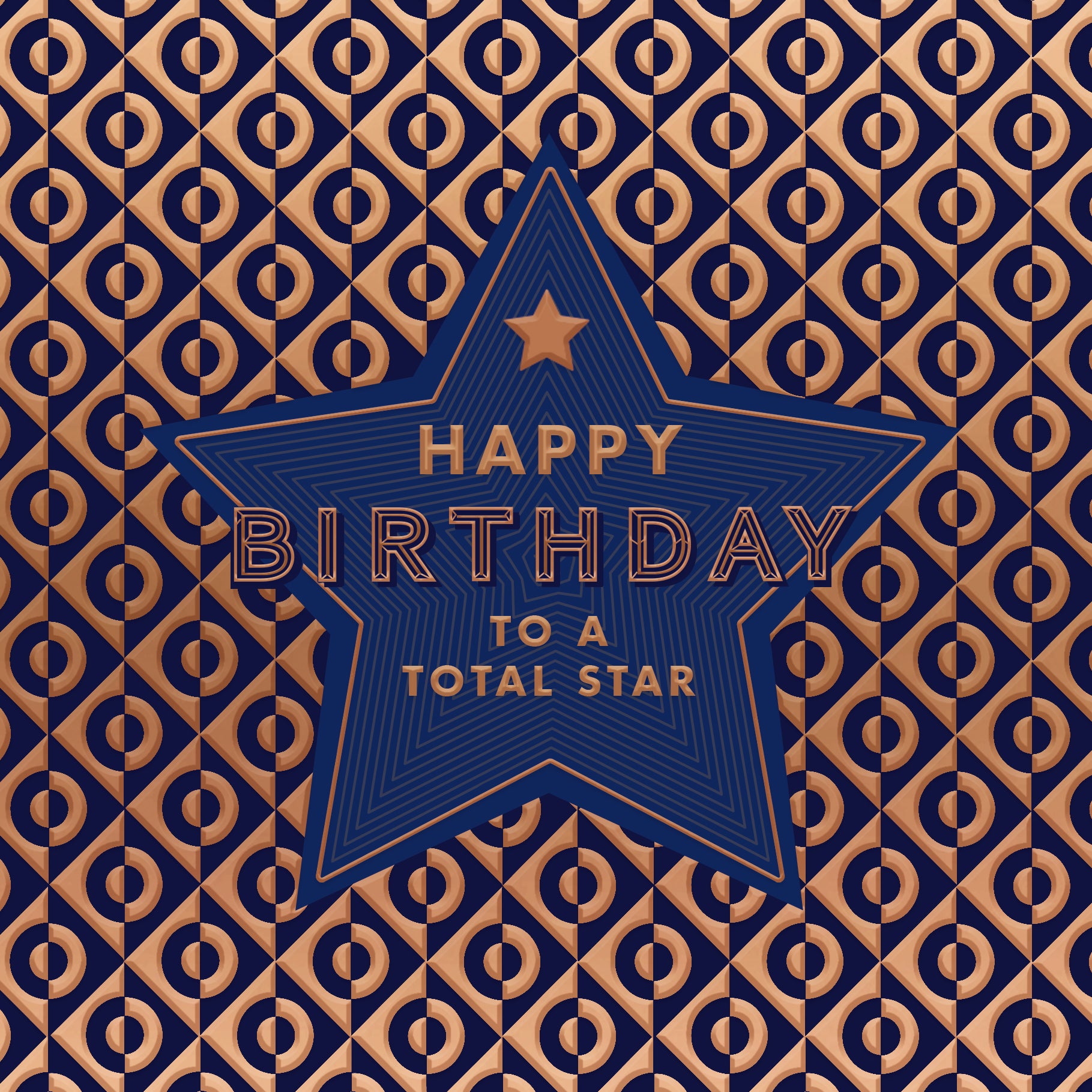 Luxury Foiled Birthday Card 'To A Total Star' - Pocket Square Greeting Card by Hotchpotch London