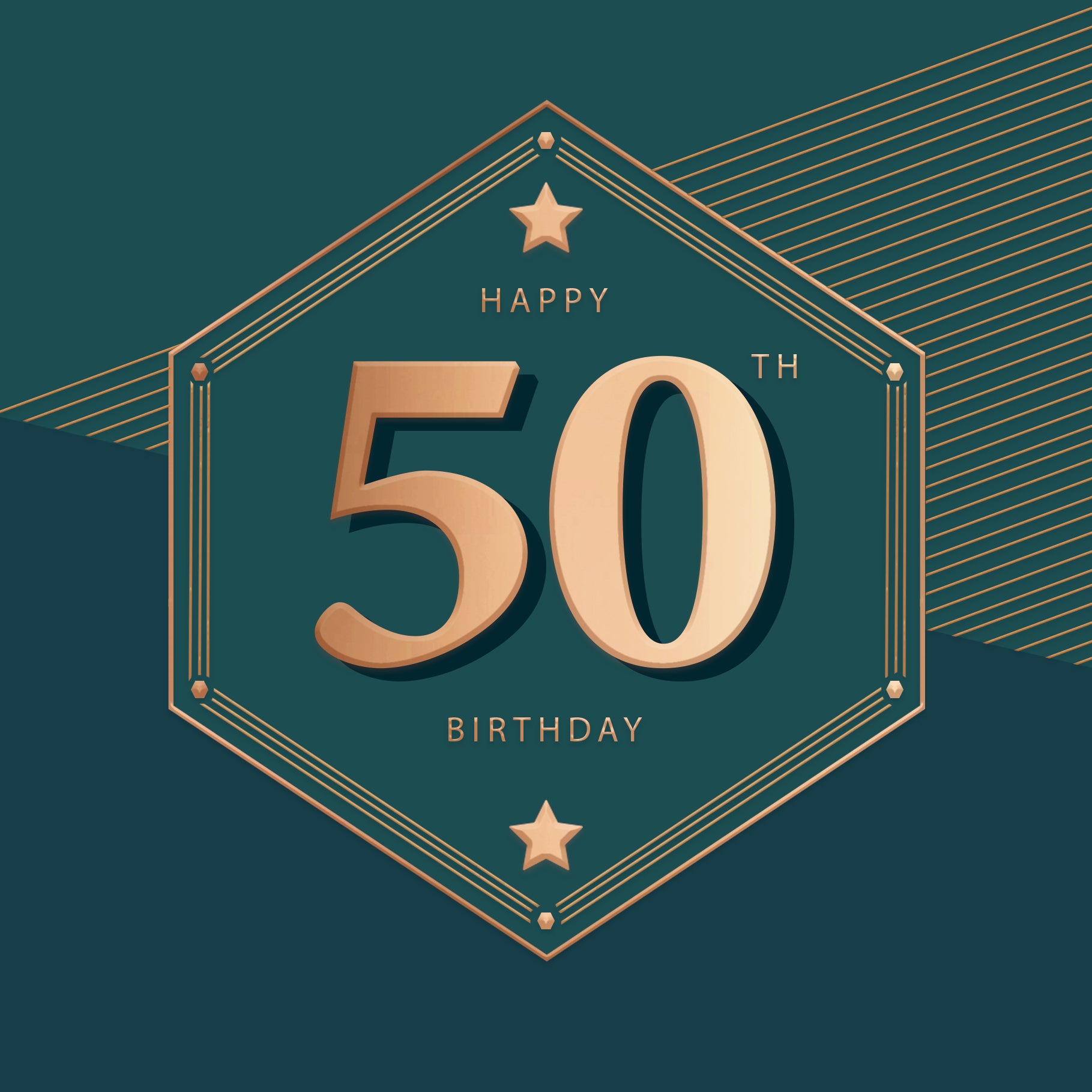 Luxury Foiled 50th Birthday Card | Male 50th Birthday Card | Pocket Square Greeting Card by Hotchpotch London