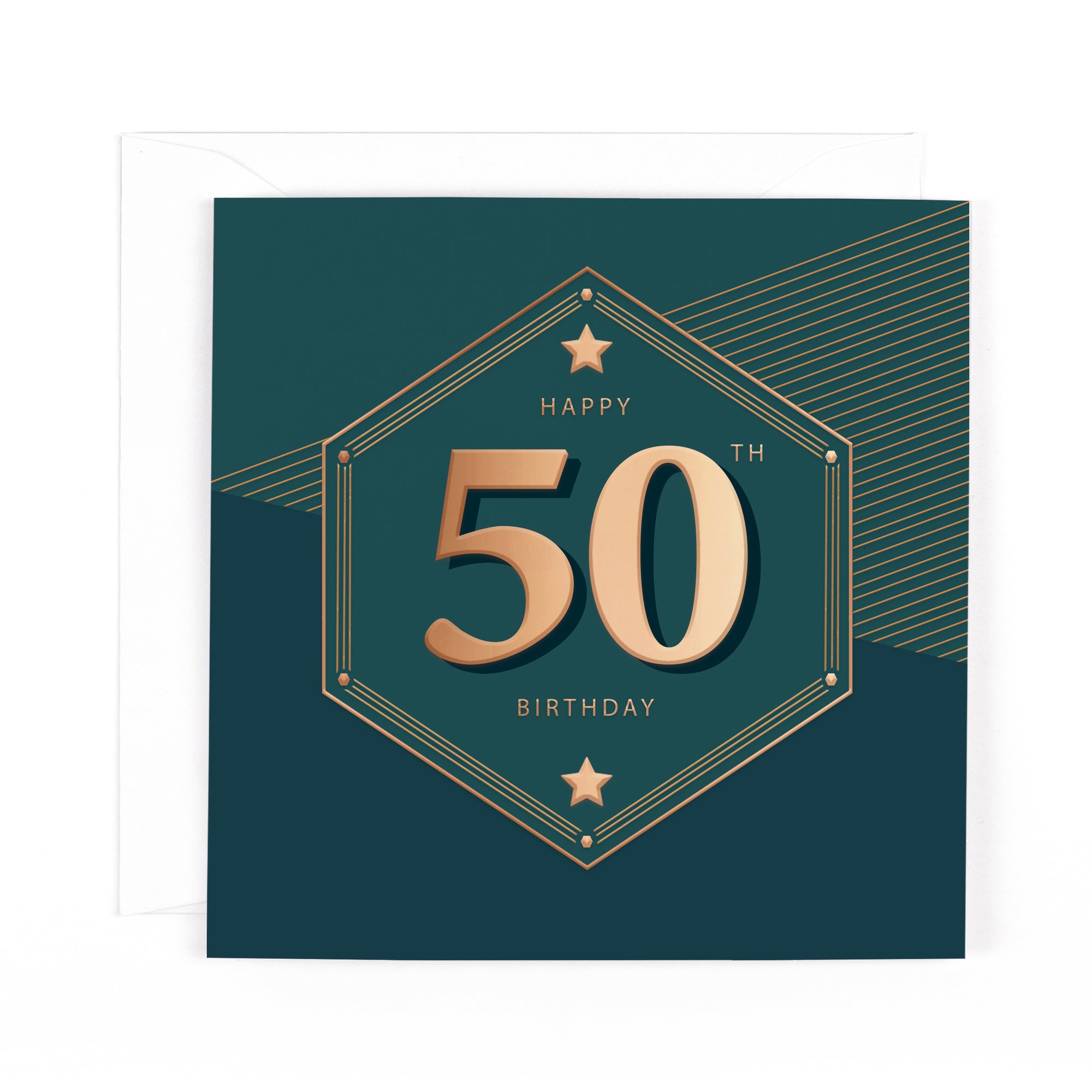 Luxury Foiled 50th Birthday Card | Male 50th Birthday Card | Pocket Square Greeting Card by Hotchpotch London