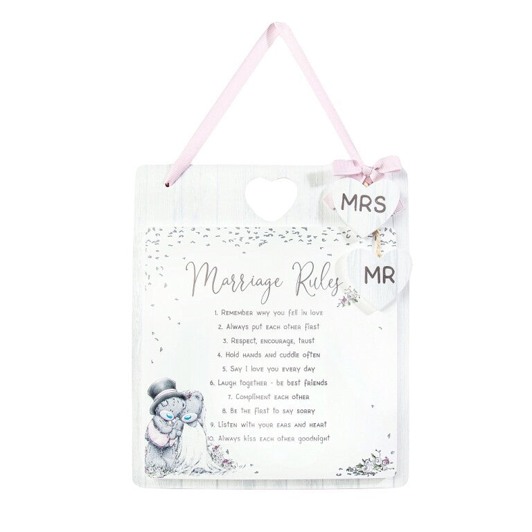 Me to You Tatty Teddy Marriage Rules Plaque