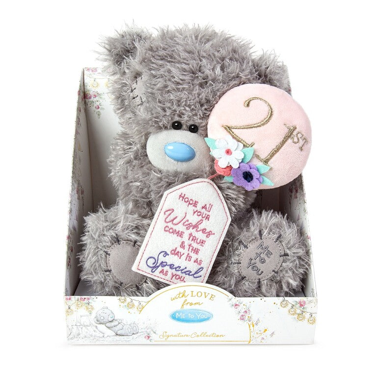 Me to You Tatty Teddy 21st Birthday Bear With Balloon - Official Signature Collection