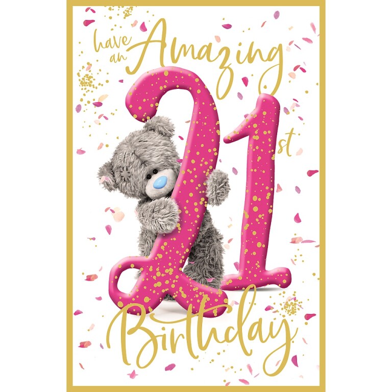 Me to You 21st Birthday Card Tatty Teddy Photo Finish Design