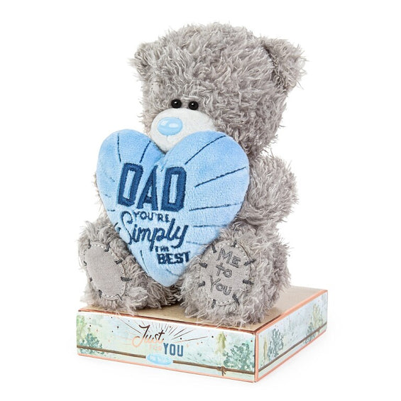 Tatty Teddy Bear Holding 'Dad You're Simply the Best' Heart