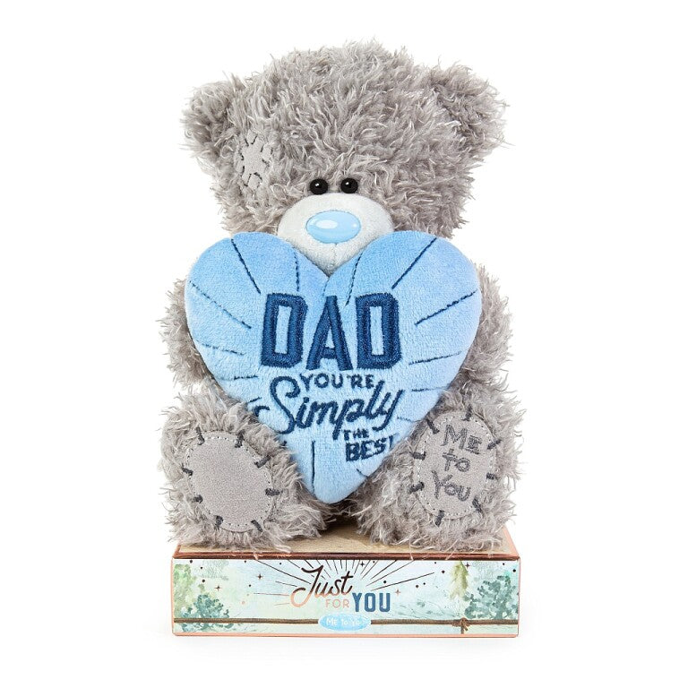 Tatty Teddy Bear Holding 'Dad You're Simply the Best' Heart