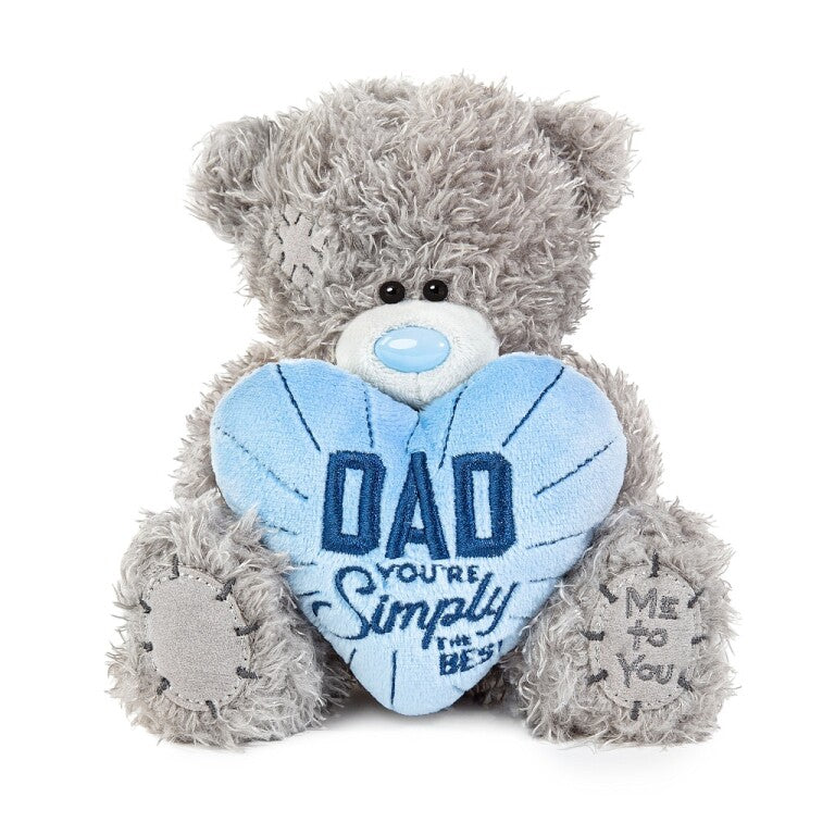 Tatty Teddy Bear Holding 'Dad You're Simply the Best' Heart